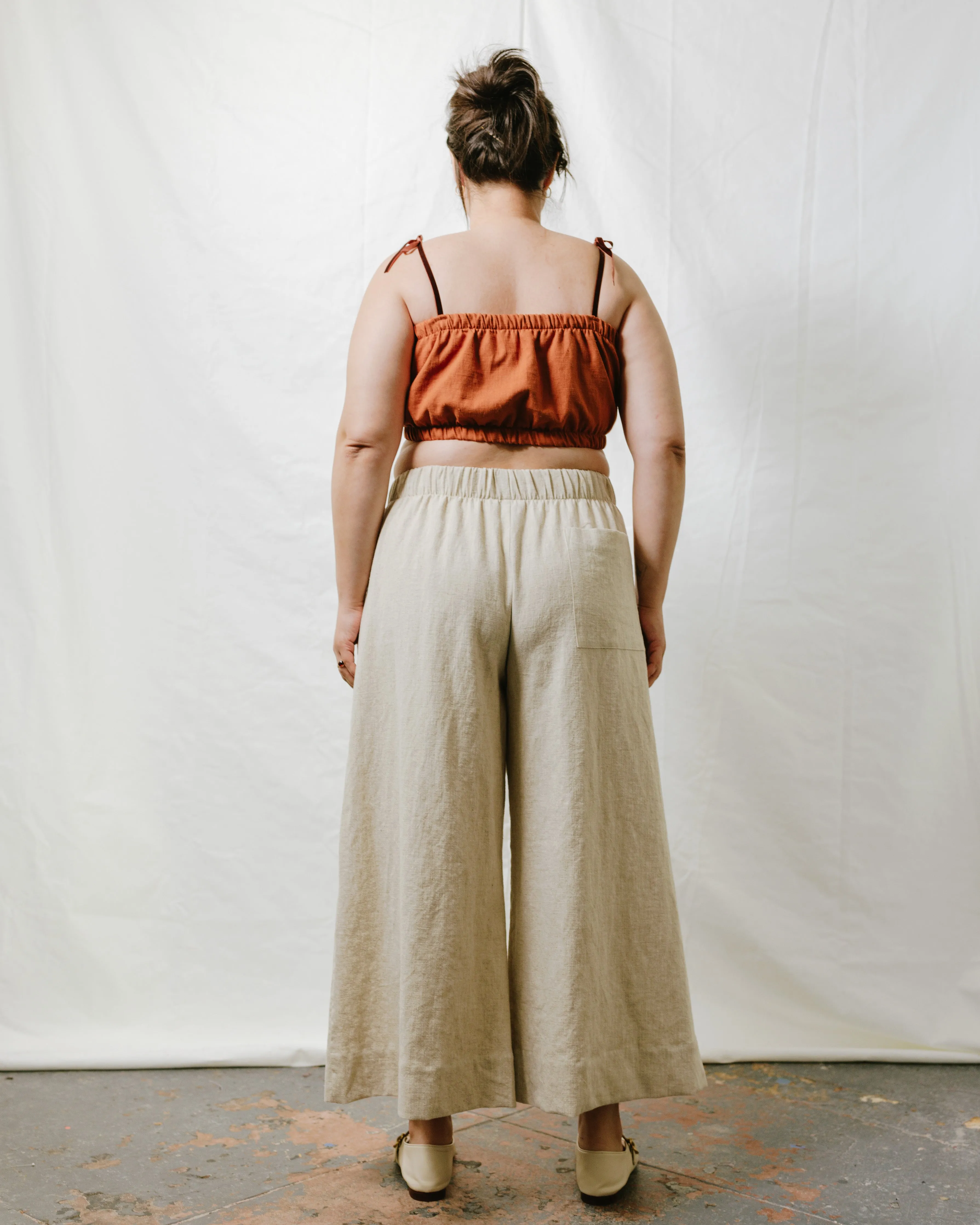 Mid Easy Flare in Oat Milk Linen sold by Nettle Studios product image thumbnail 3