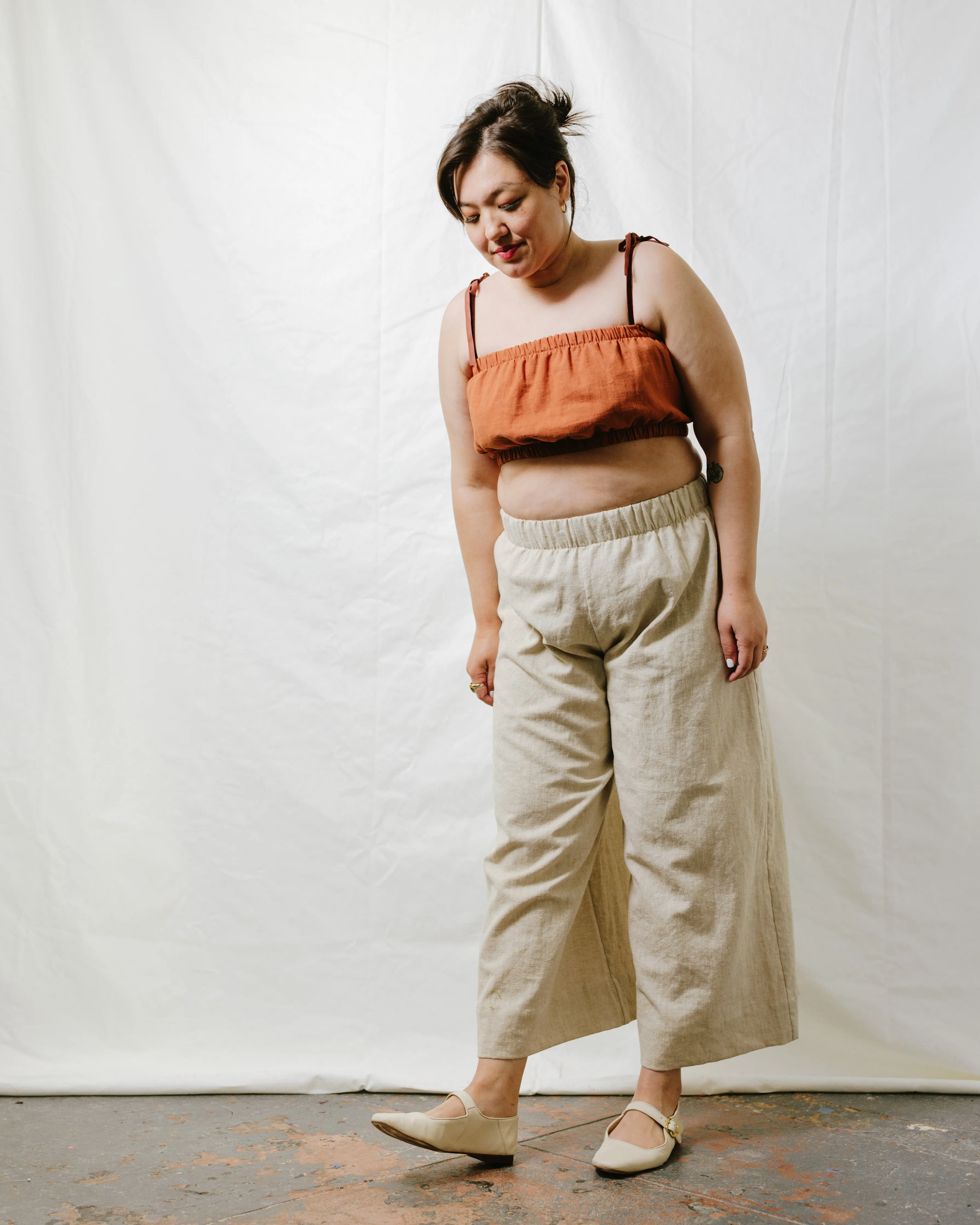 Mid Easy Flare in Oat Milk Linen sold by Nettle Studios product image thumbnail 5