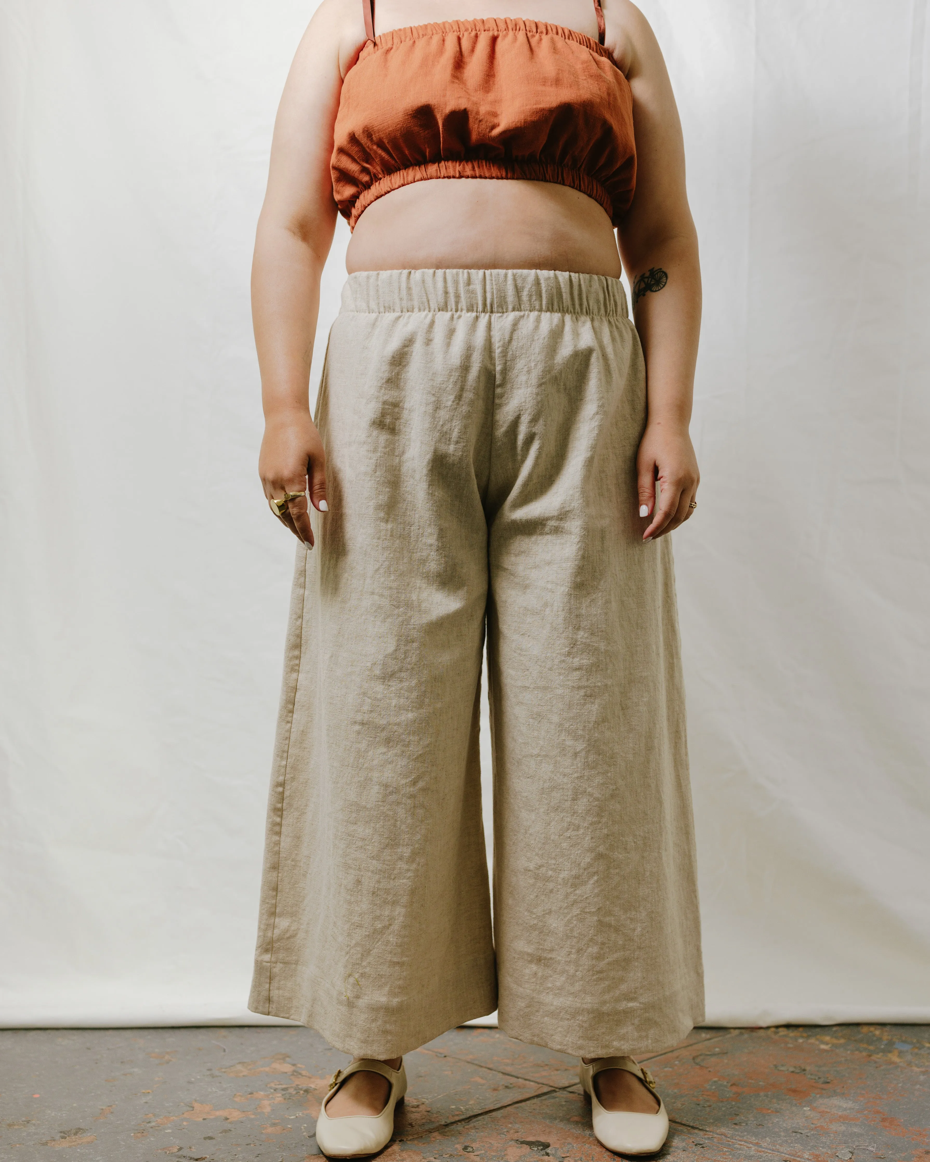 Mid Easy Flare in Oat Milk Linen sold by Nettle Studios product image thumbnail 2