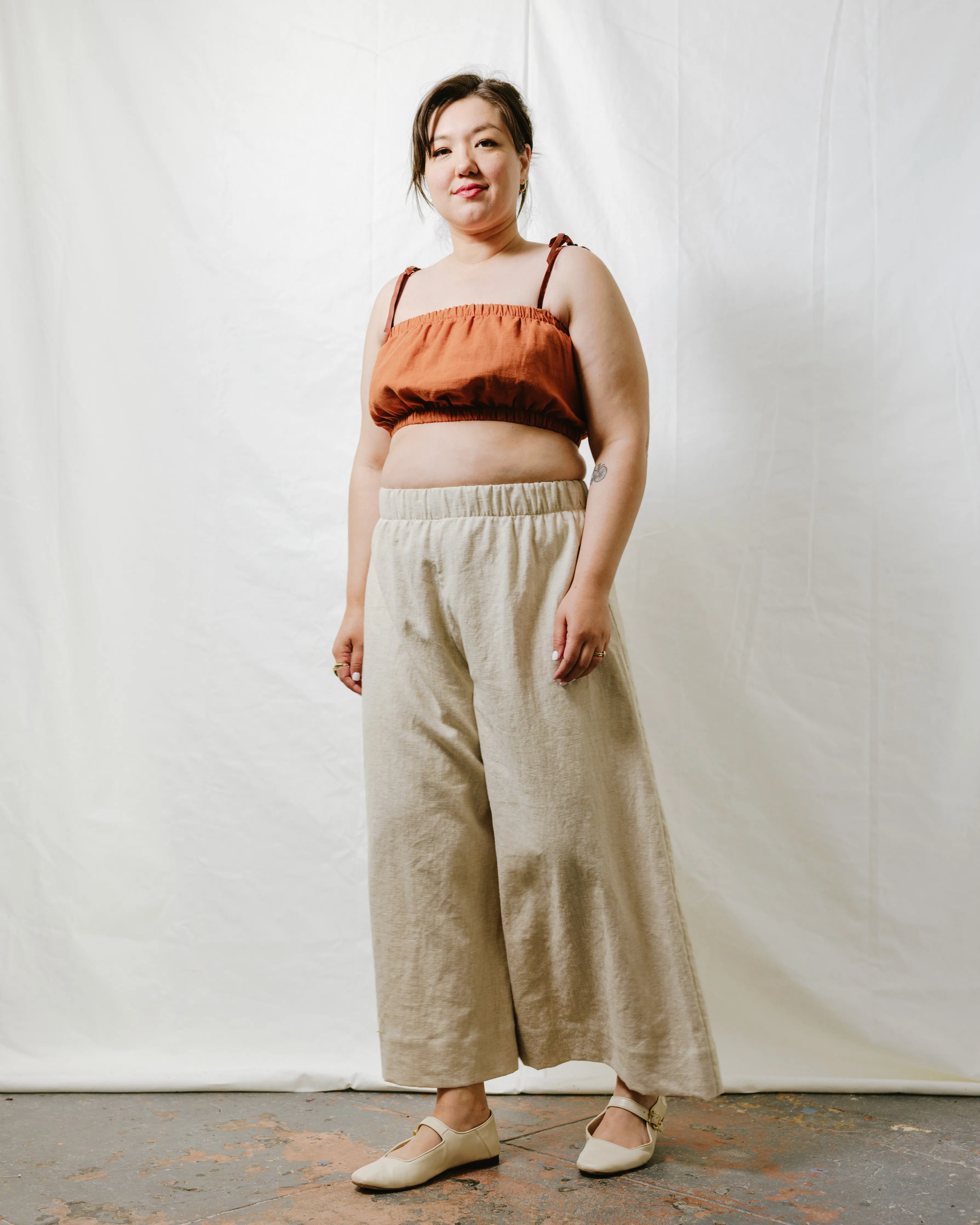 Mid Easy Flare in Oat Milk Linen sold by Nettle Studios product image thumbnail 4