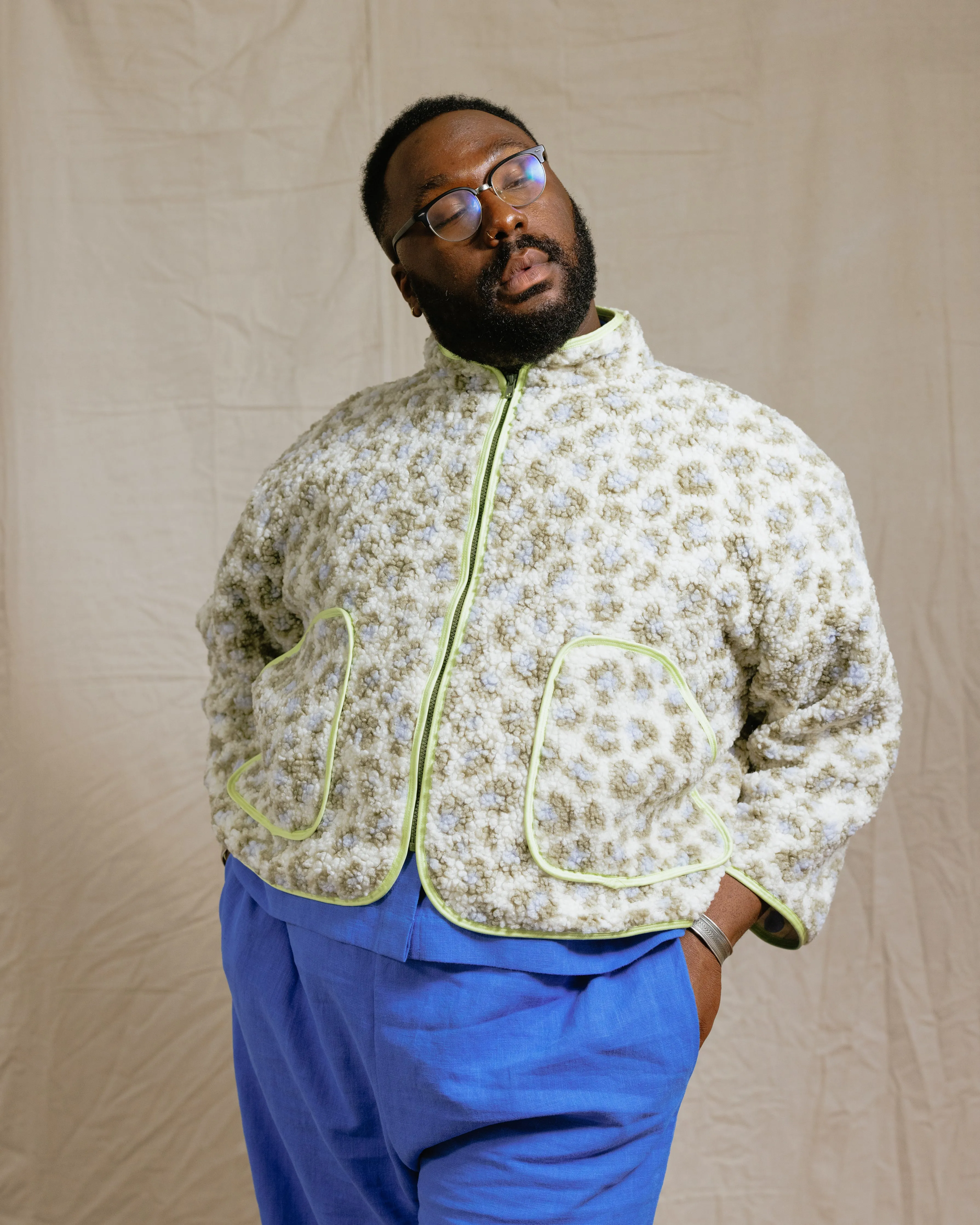 Sherpa Jacket in Matcha Latte (RTS) sold by Nettle Studios