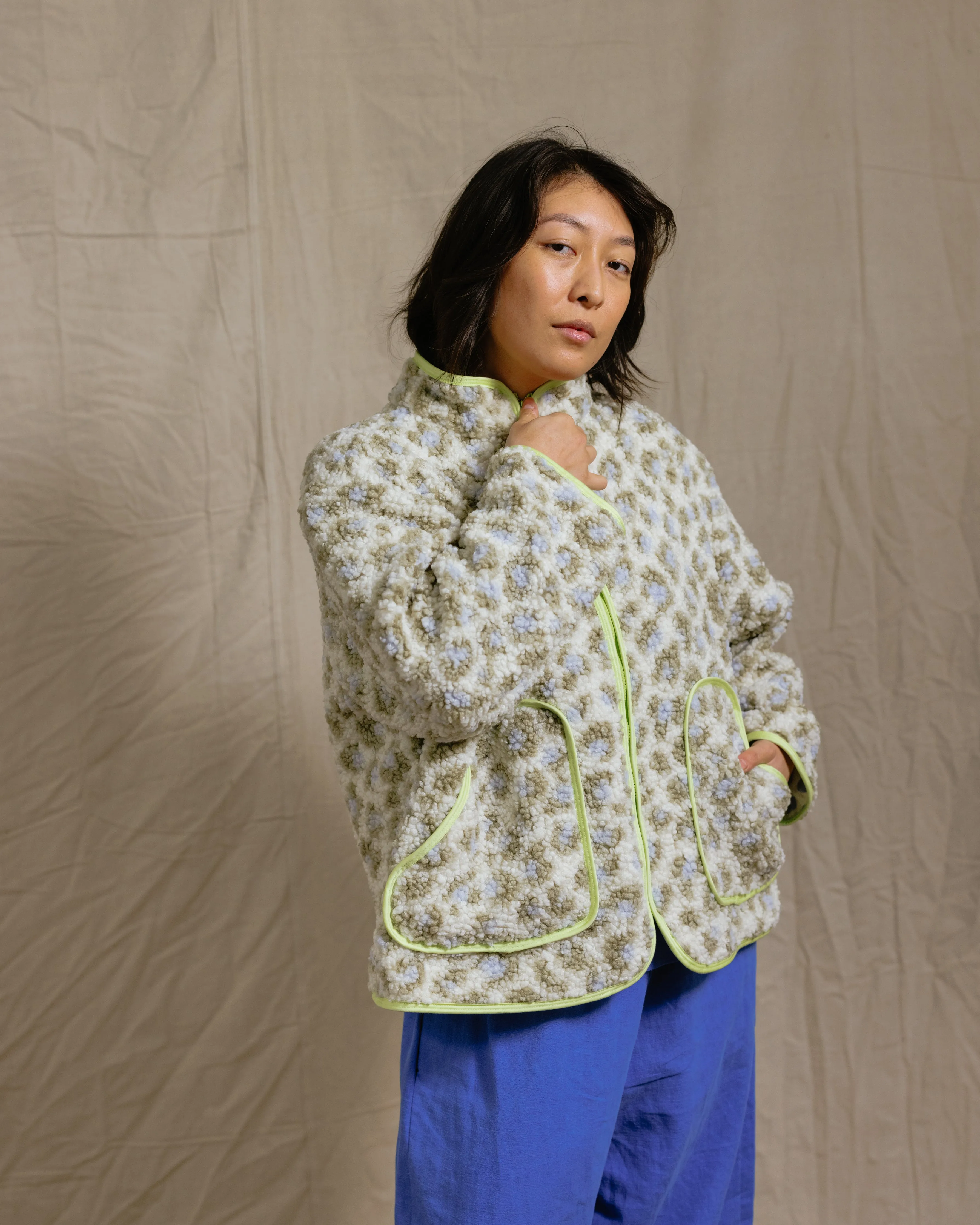 Sherpa Jacket in Matcha Latte (RTS) sold by Nettle Studios product image thumbnail 5