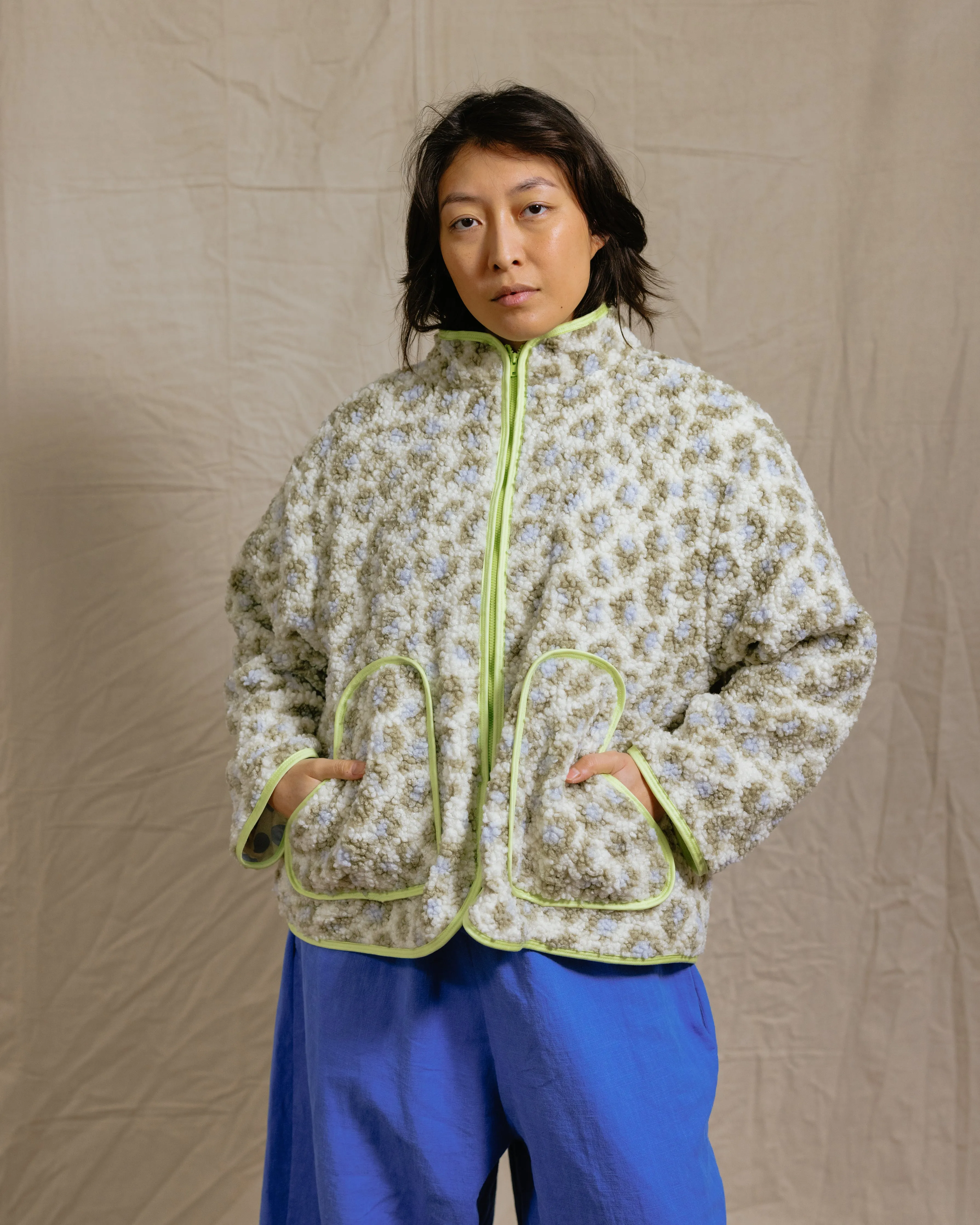 Sherpa Jacket in Matcha Latte (RTS) sold by Nettle Studios product image thumbnail 4