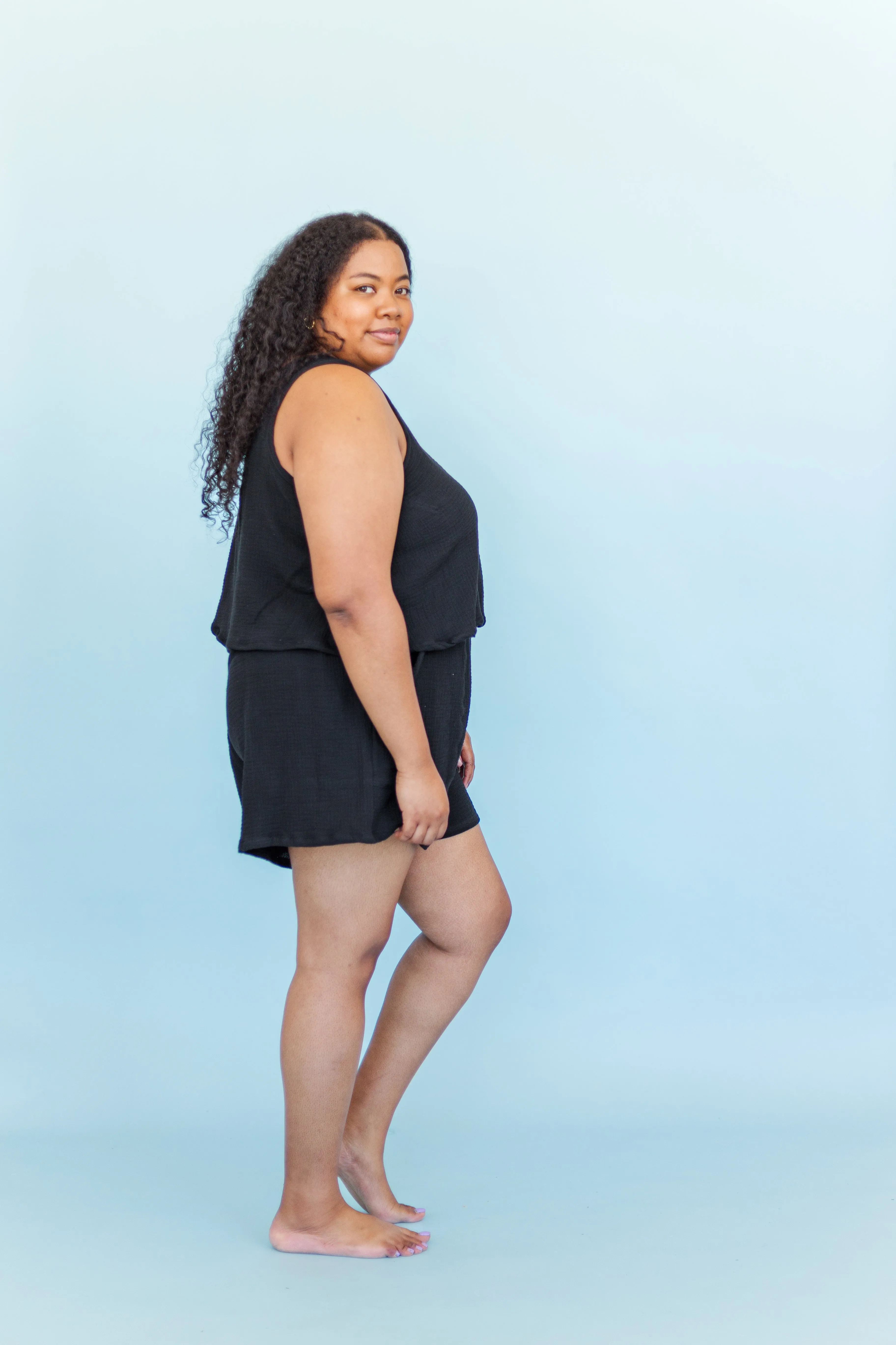 Perfect Tank in Black Cotton Gauze sold by Nettle Studios product image thumbnail 2