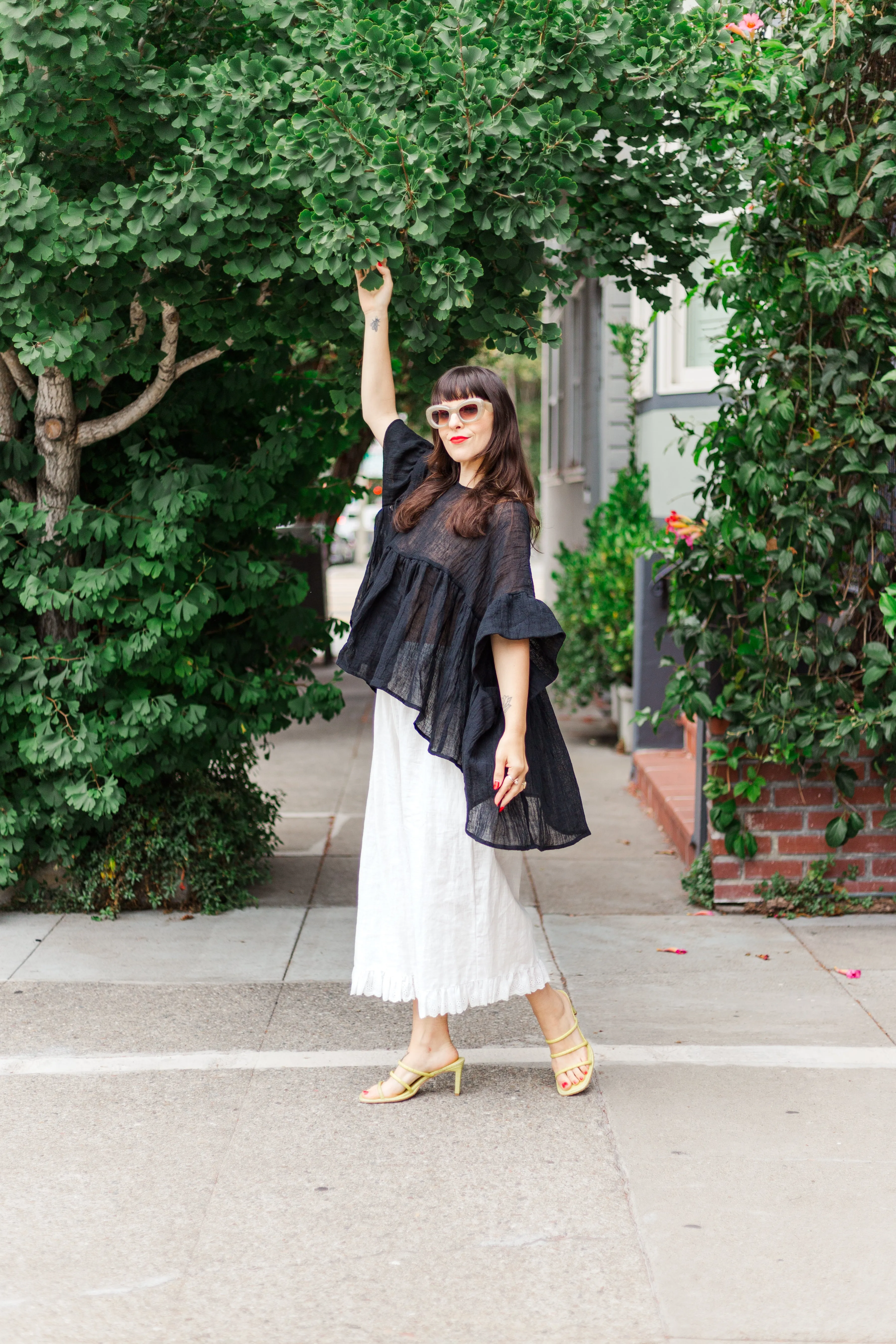 Mushroom Top in Black Linen Wool (RTS) sold by Nettle Studios product image thumbnail 2