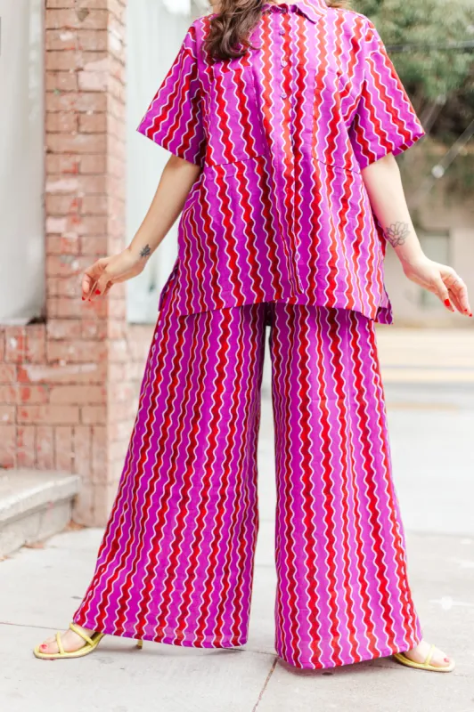 Mid Easy Flare in Wavy Linen sold by Nettle Studios