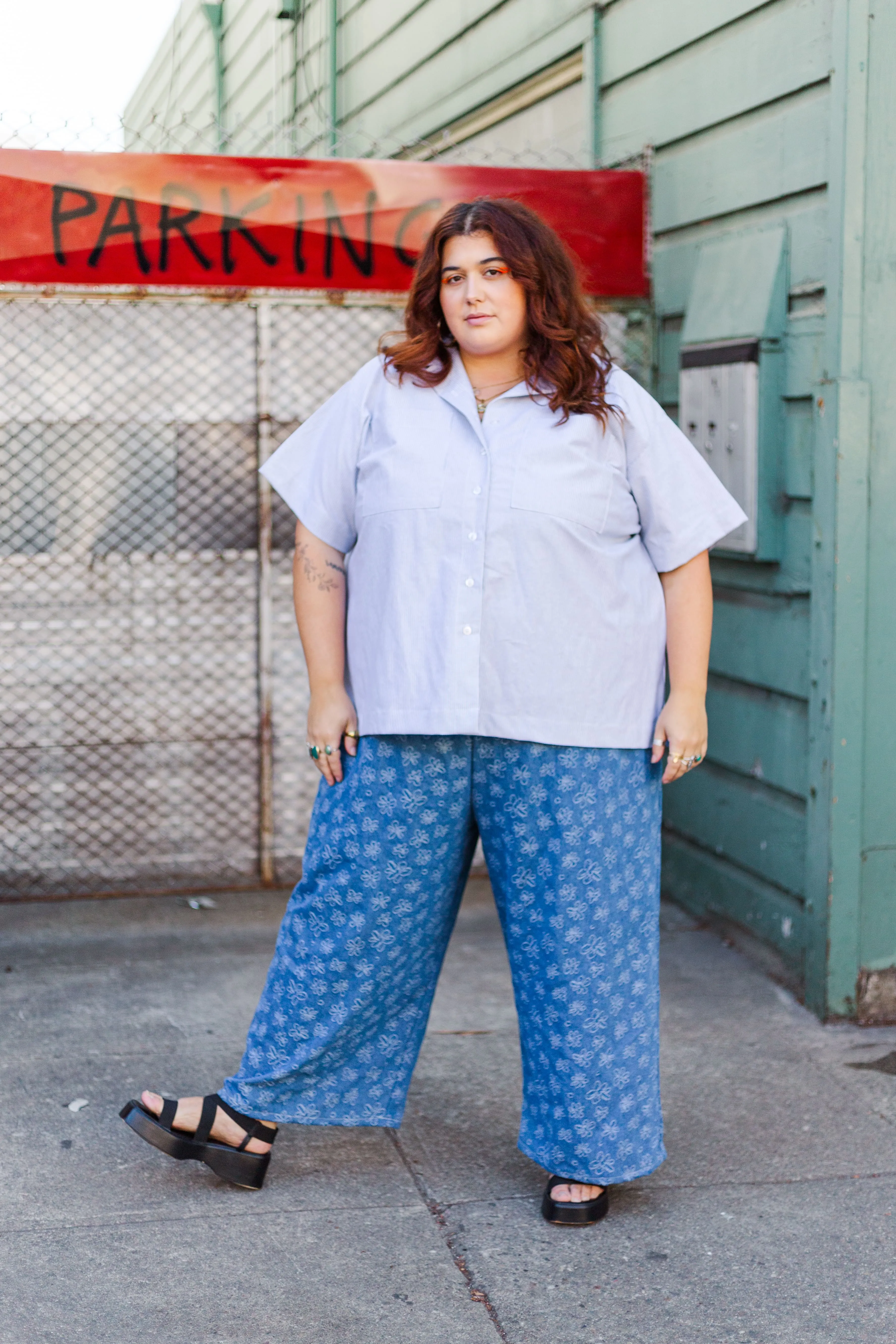 Boxy Collared Tunic in Blue Stripe (RTS) sold by Nettle Studios product image thumbnail 5
