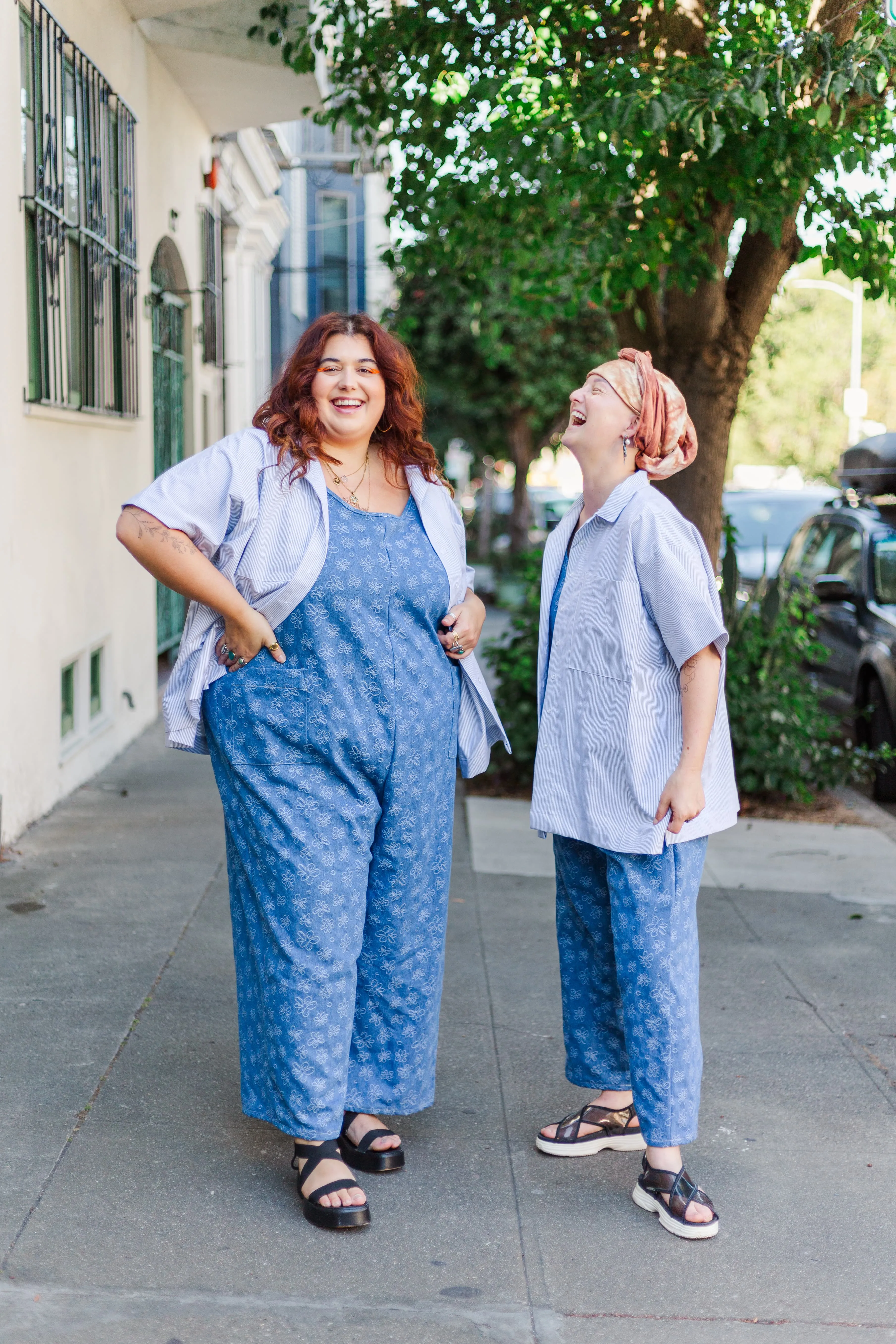 Boxy Collared Tunic in Blue Stripe (RTS) sold by Nettle Studios product image thumbnail 4