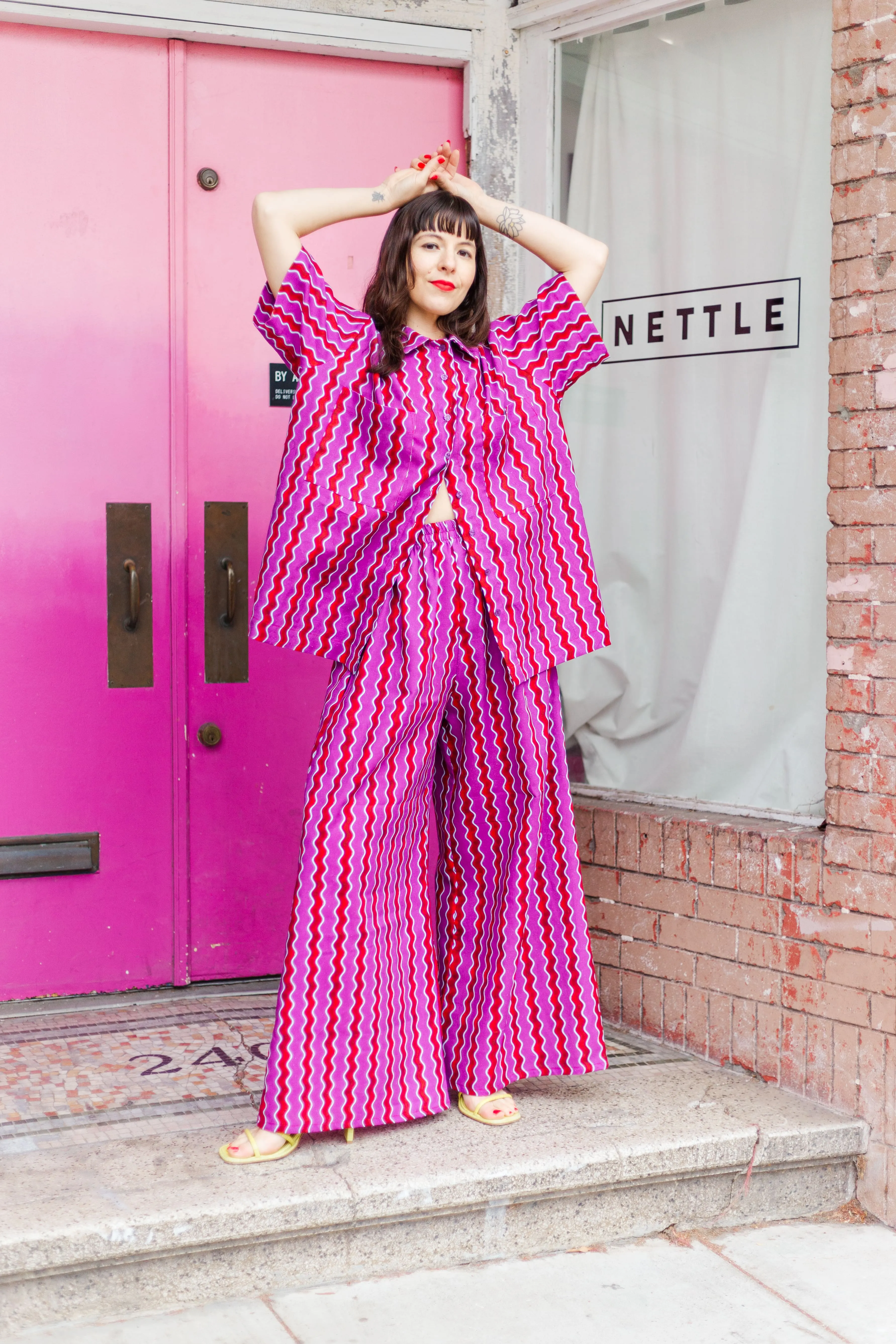 Boxy Collared Tunic in Wavy Linen sold by Nettle Studios product image thumbnail 5