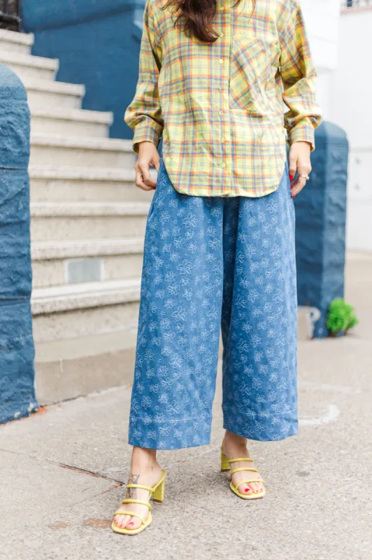 Mid Easy Pant in Daisy Denim (RTS) sold by Nettle Studios