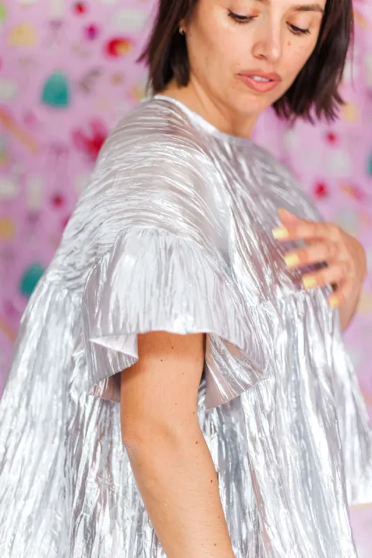 Silver Metallic Mushroom Top sold by Nettle Studios