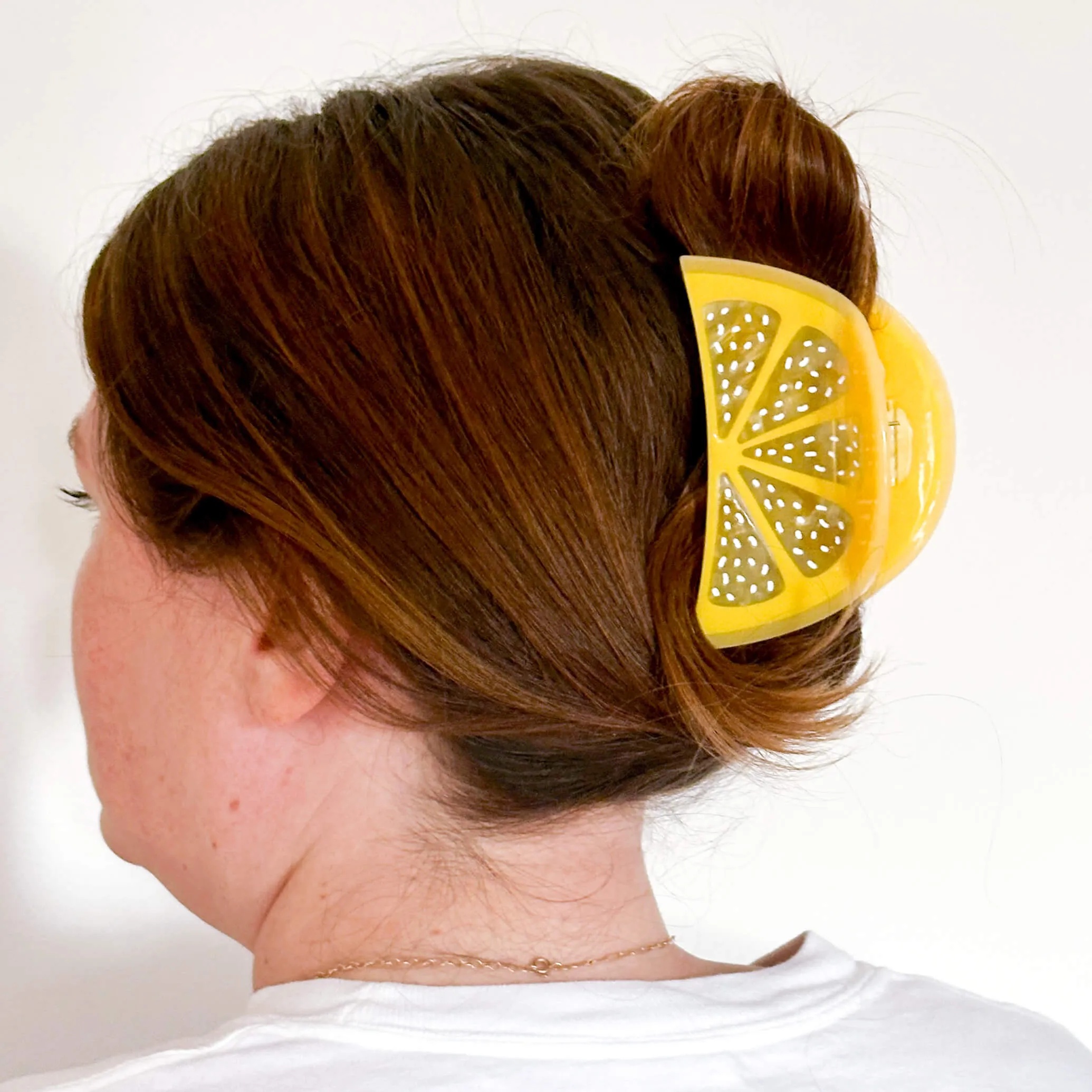 Large Lemon Slice Hair Claw Clip sold by Nettle Studios product image thumbnail 2