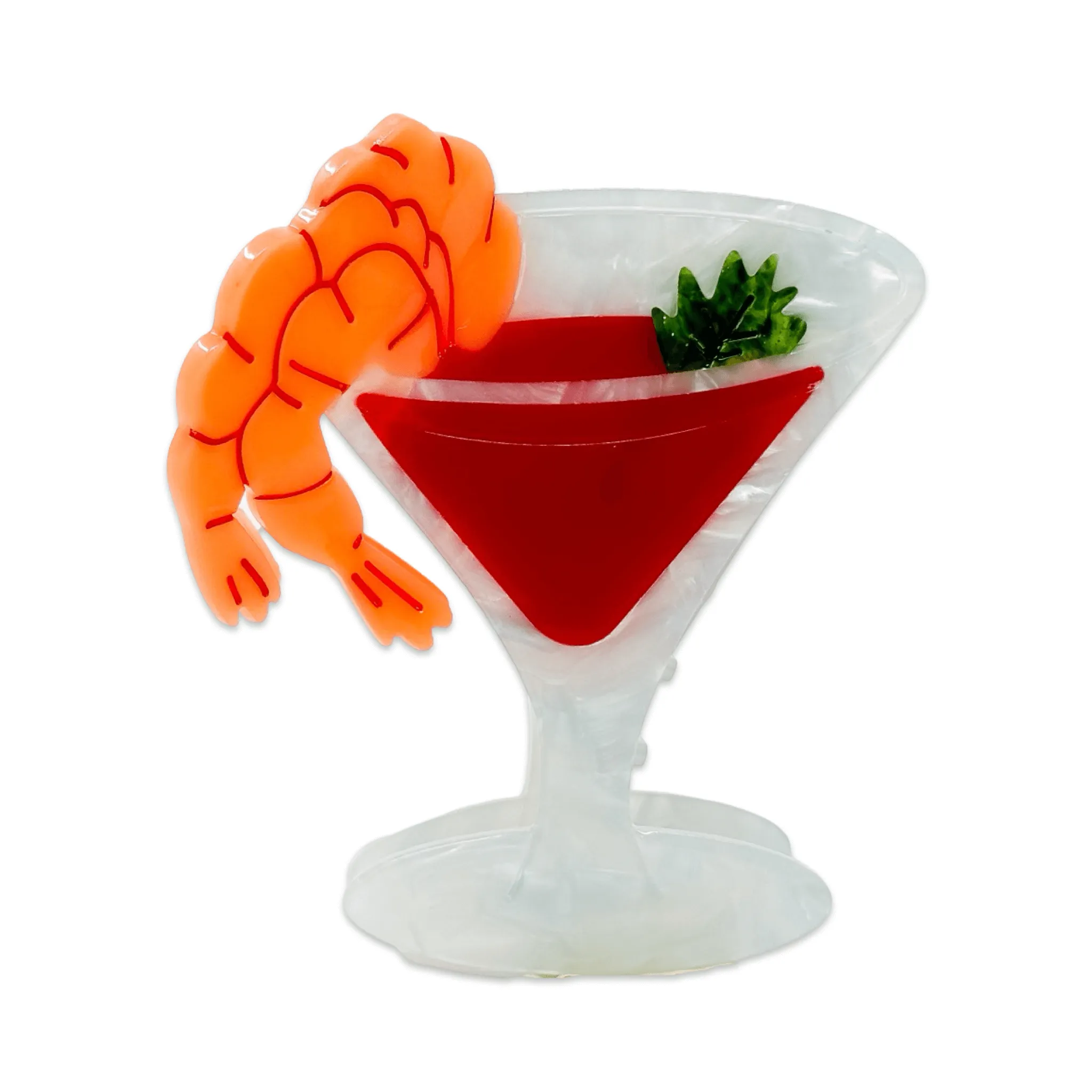 Large Shrimp Cocktail Hair Claw Clip sold by Nettle Studios product image thumbnail 5