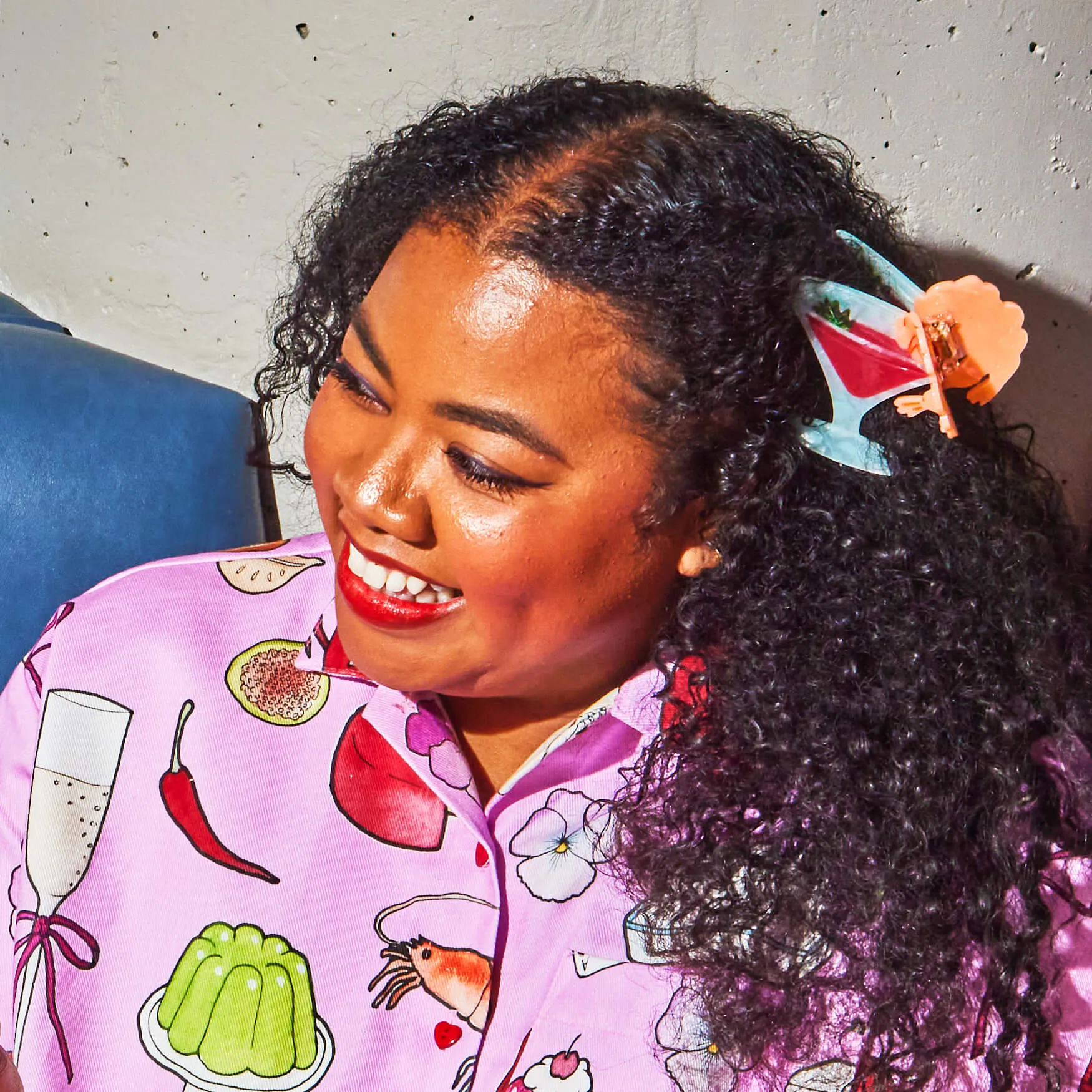 Large Shrimp Cocktail Hair Claw Clip sold by Nettle Studios product image thumbnail 3