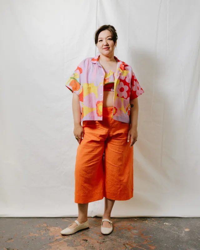 Mid Easy Pant in Marigold Linen (RTS) sold by Nettle Studios