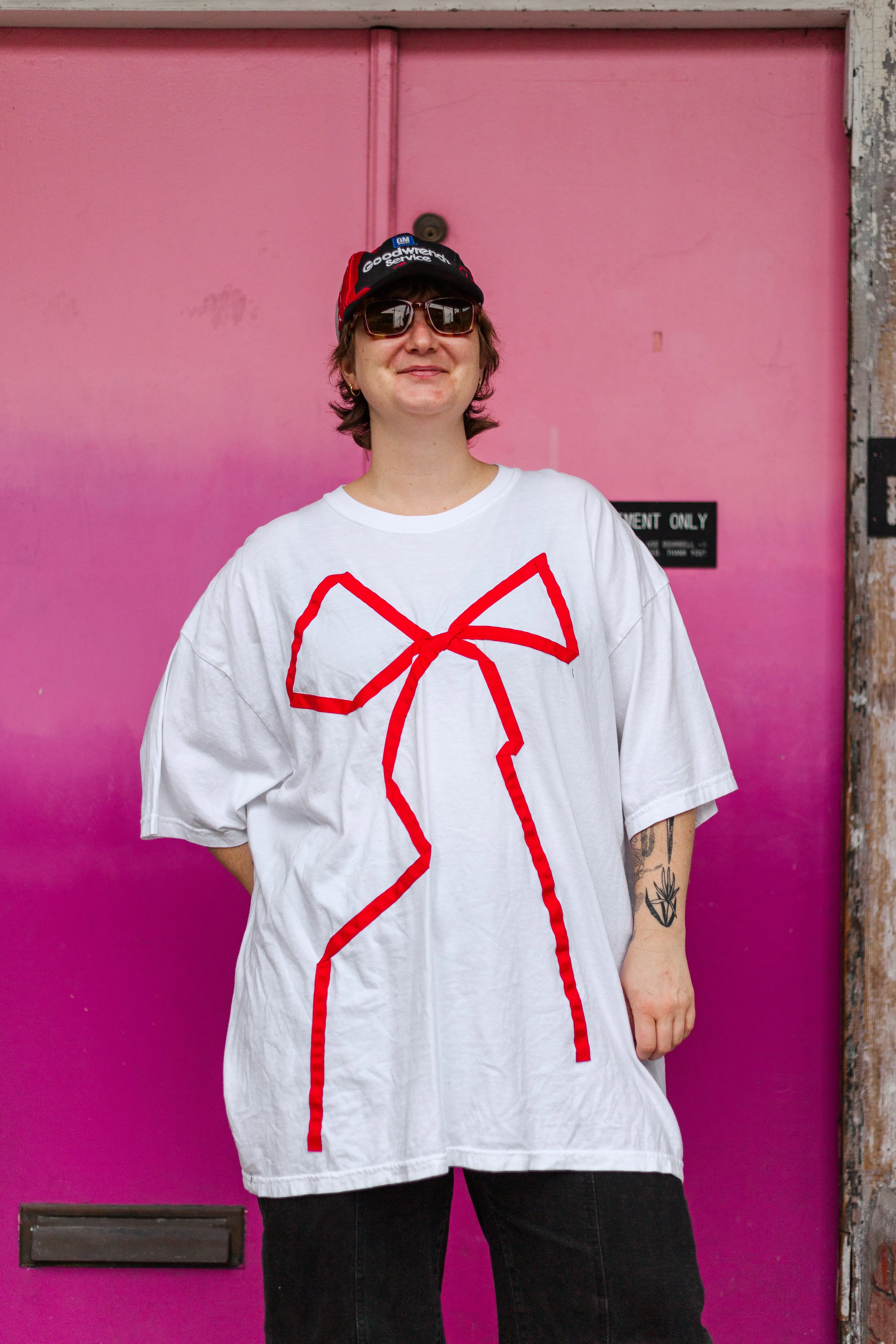 Bow T-Shirt - White/Red - 3XL (RTS) sold by Nettle Studios