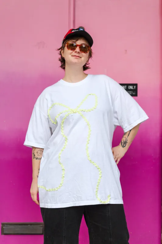 Bow T-Shirt - White/Yellow - 2XL (RTS) sold by Nettle Studios