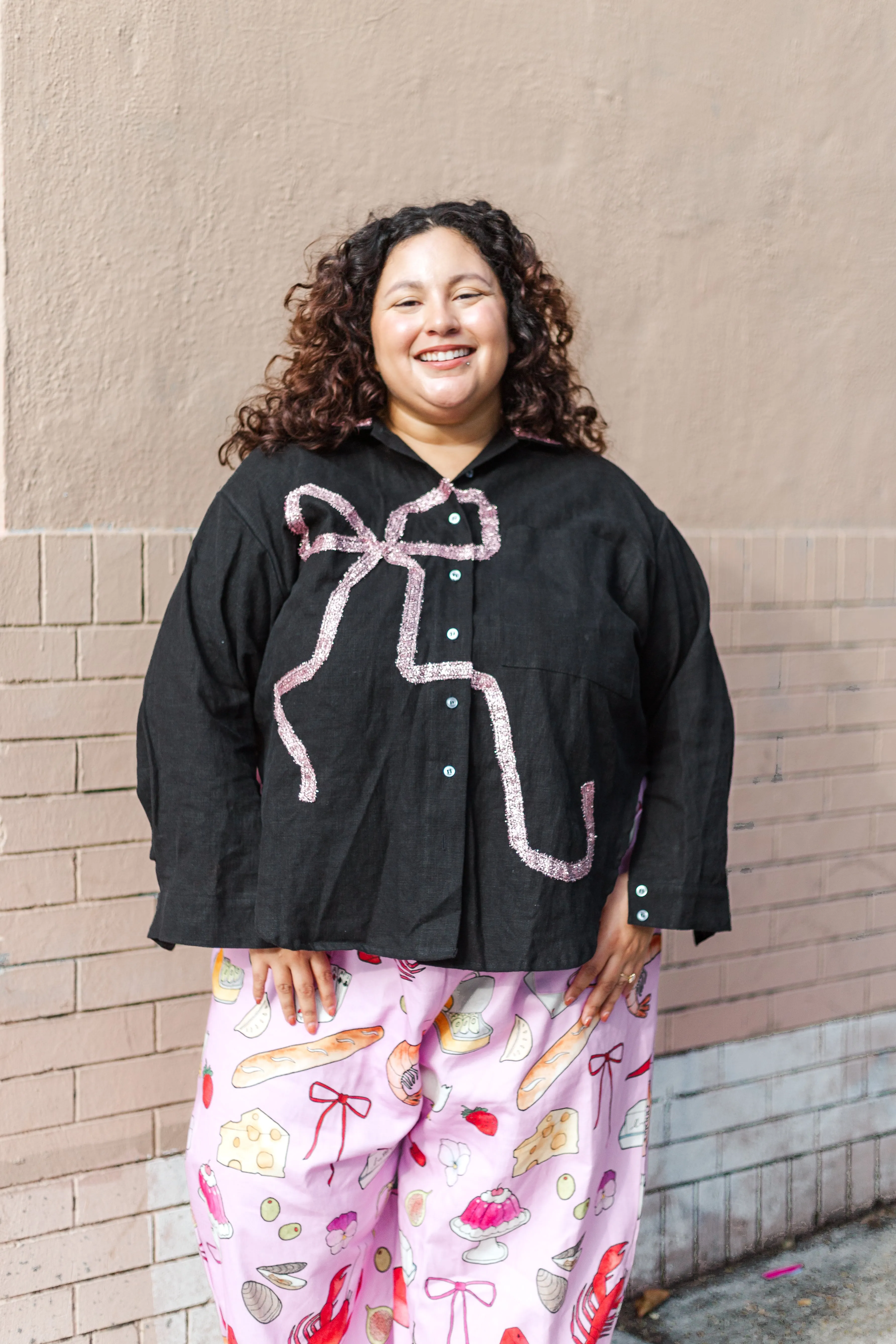 Bow Long Sleeve Top OS (RTS) sold by Nettle Studios