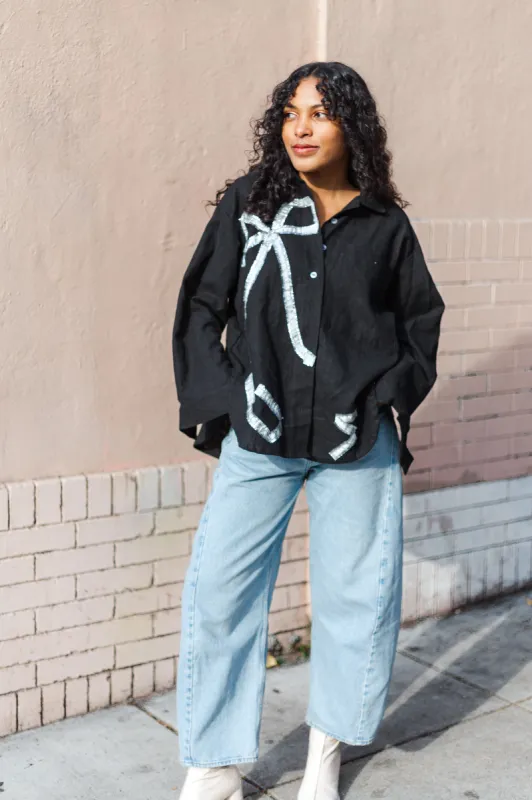 Bow Long Sleeve Top OS- (RTS) sold by Nettle Studios