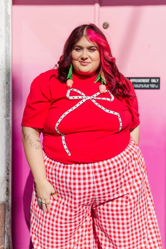 Heart T-Shirt - Red/White - Size XL (RTS) sold by Nettle Studios