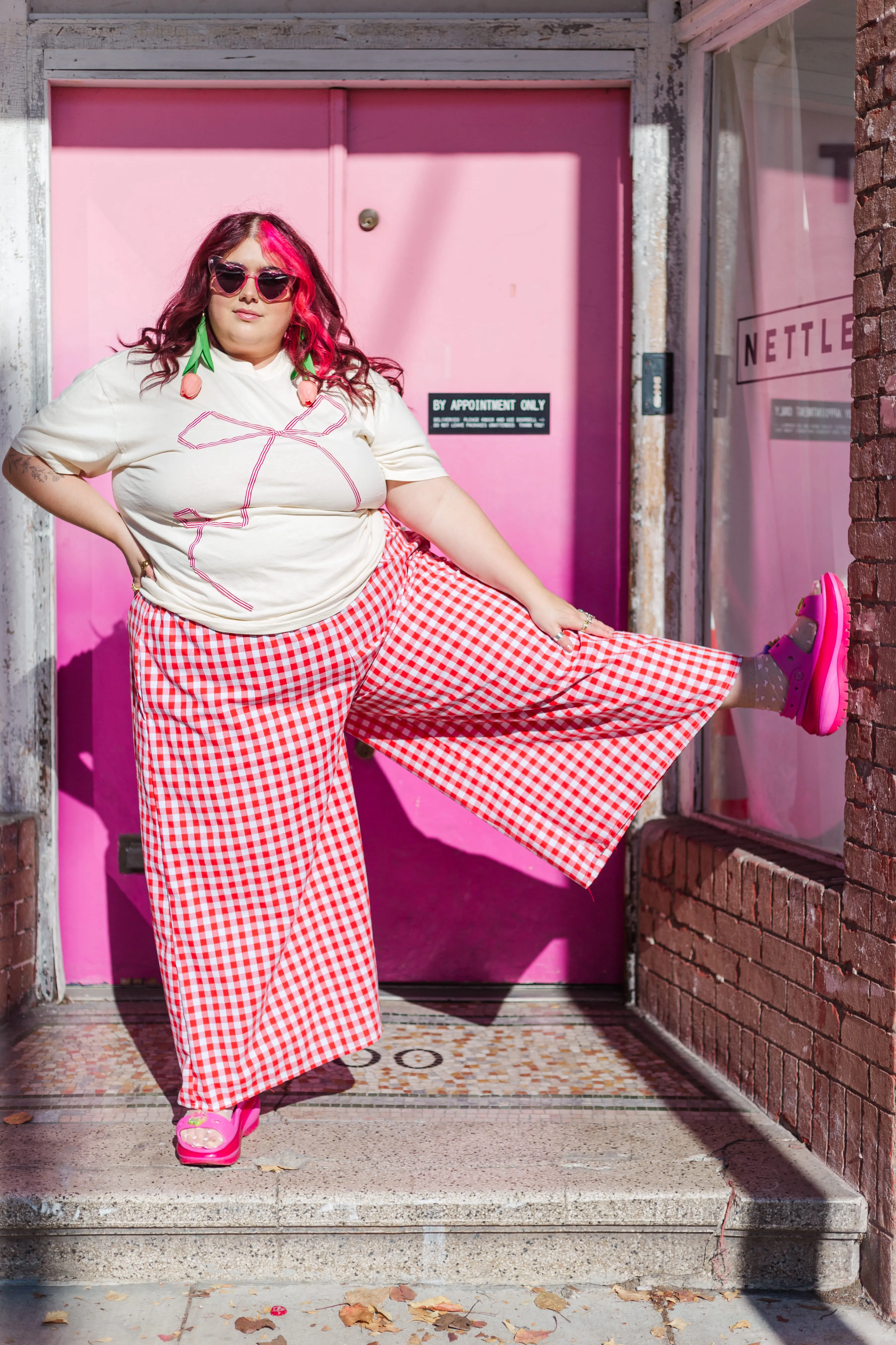 Bow T-Shirt - White/Pink - Size 2XL (RTS) sold by Nettle Studios product image thumbnail 5