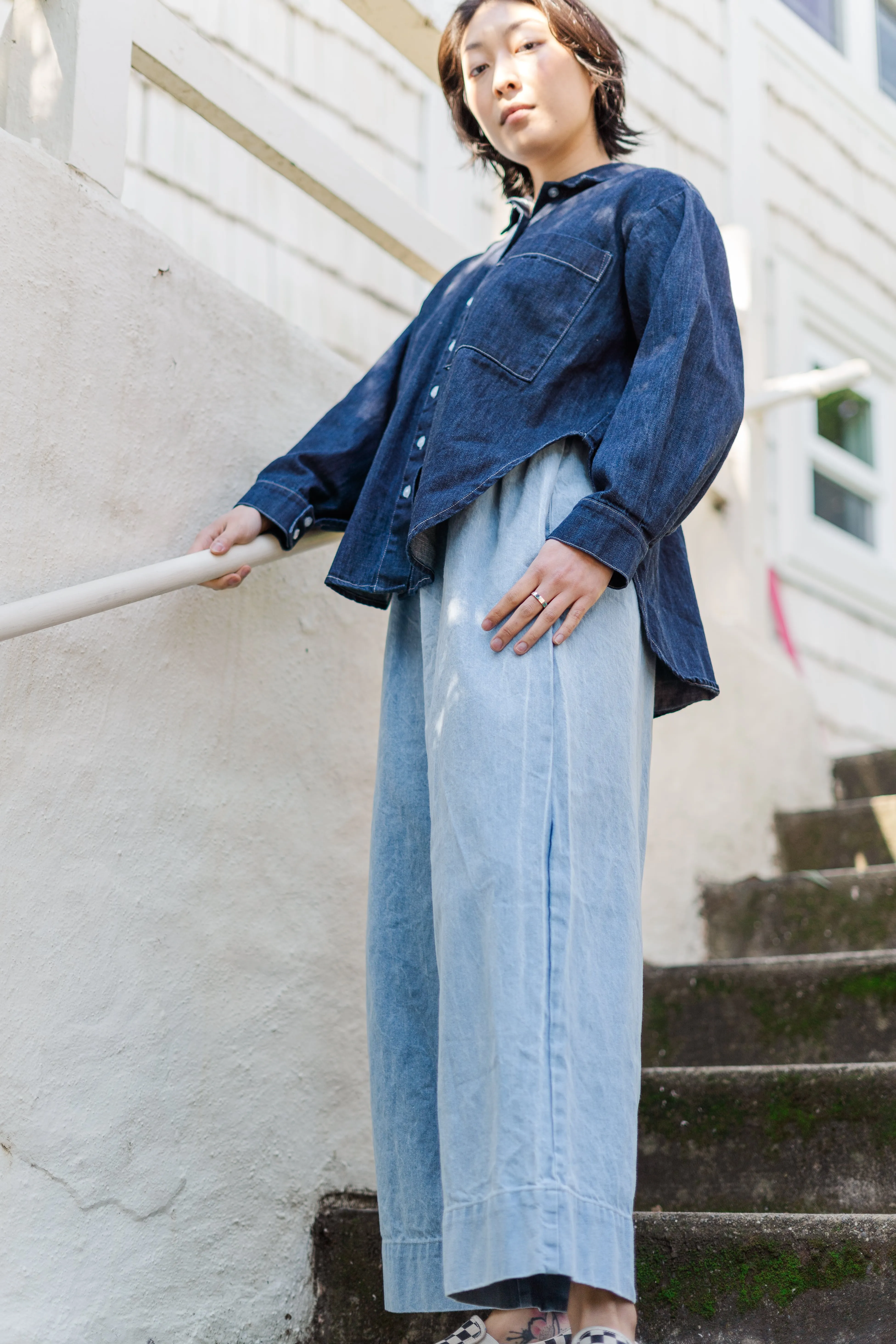 Mid Easy Pant in Light Wash Denim (RTS) sold by Nettle Studios product image thumbnail 3