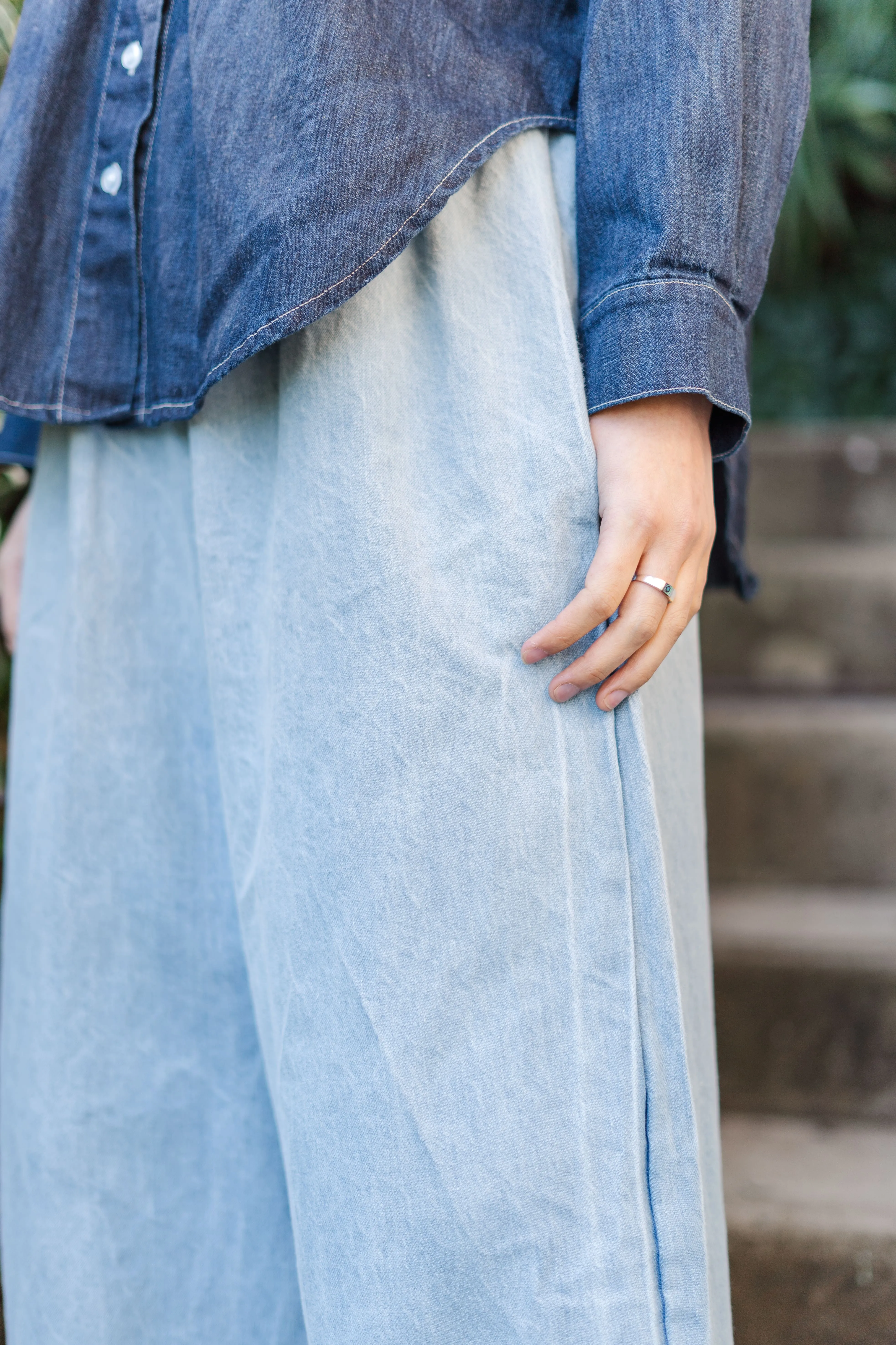 Mid Easy Pant in Light Wash Denim (RTS) sold by Nettle Studios product image thumbnail 4