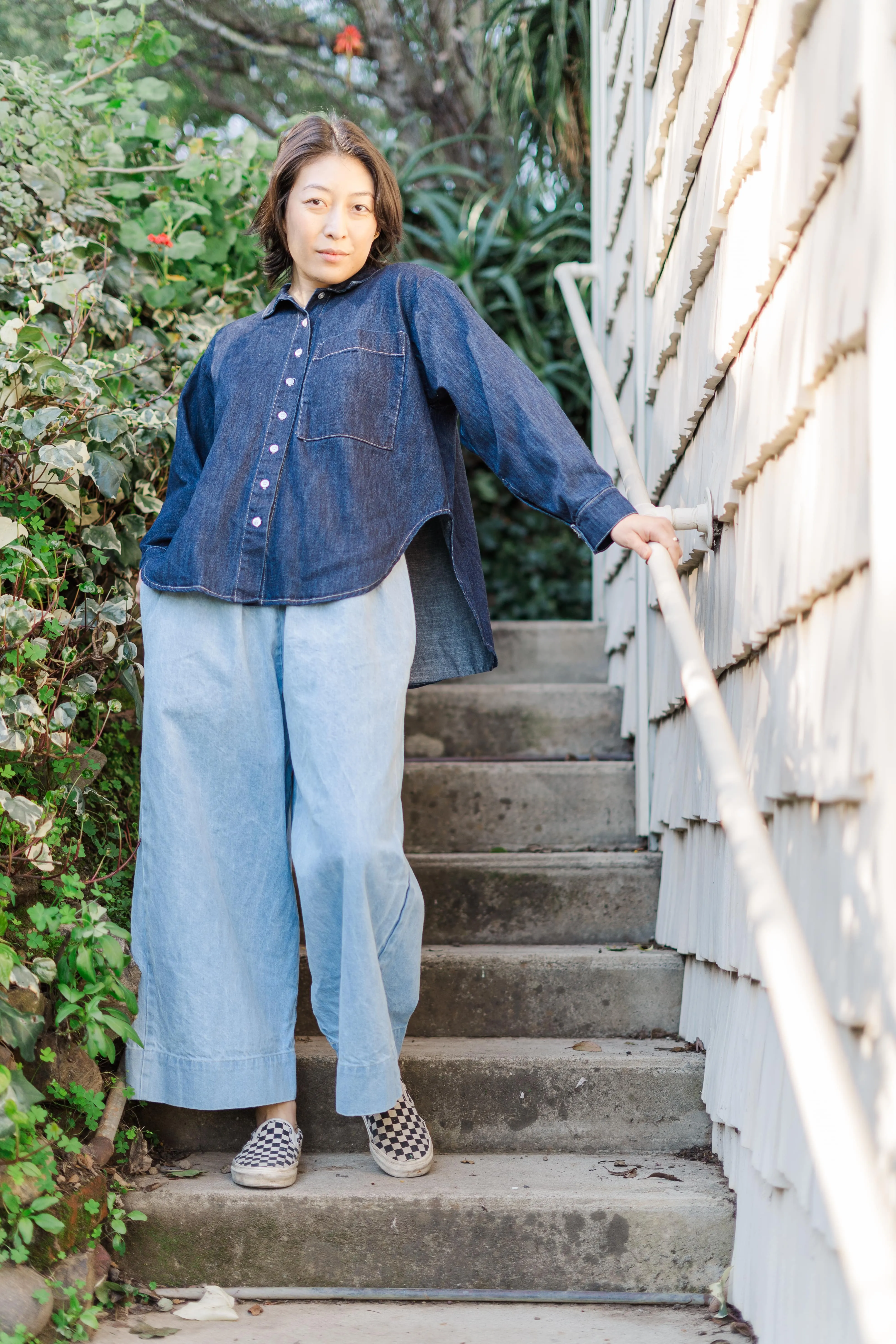 Mid Easy Pant in Light Wash Denim (RTS) sold by Nettle Studios product image thumbnail 5