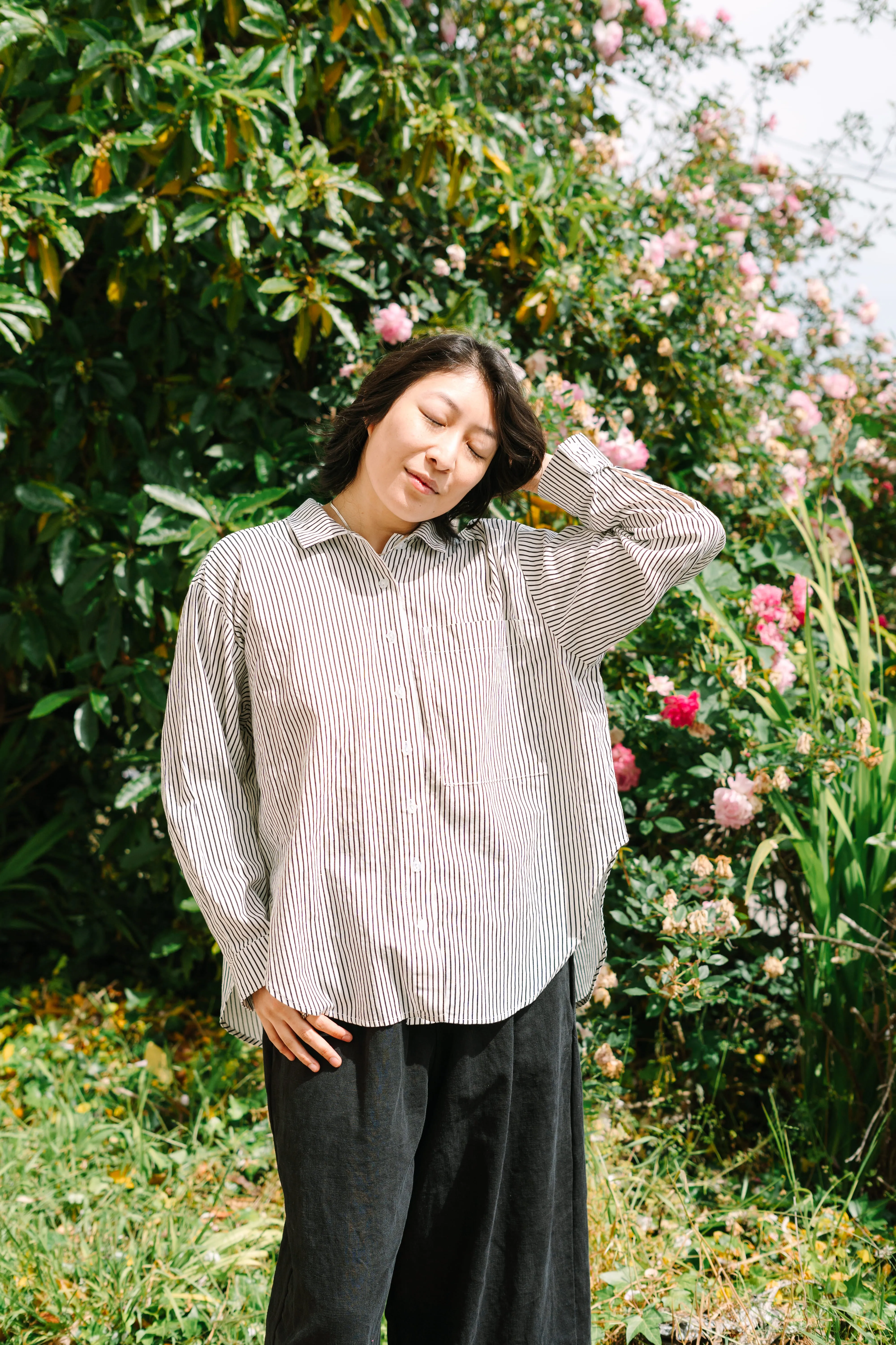 Striped Linen Soft Volume Top sold by Nettle Studios product image thumbnail 3