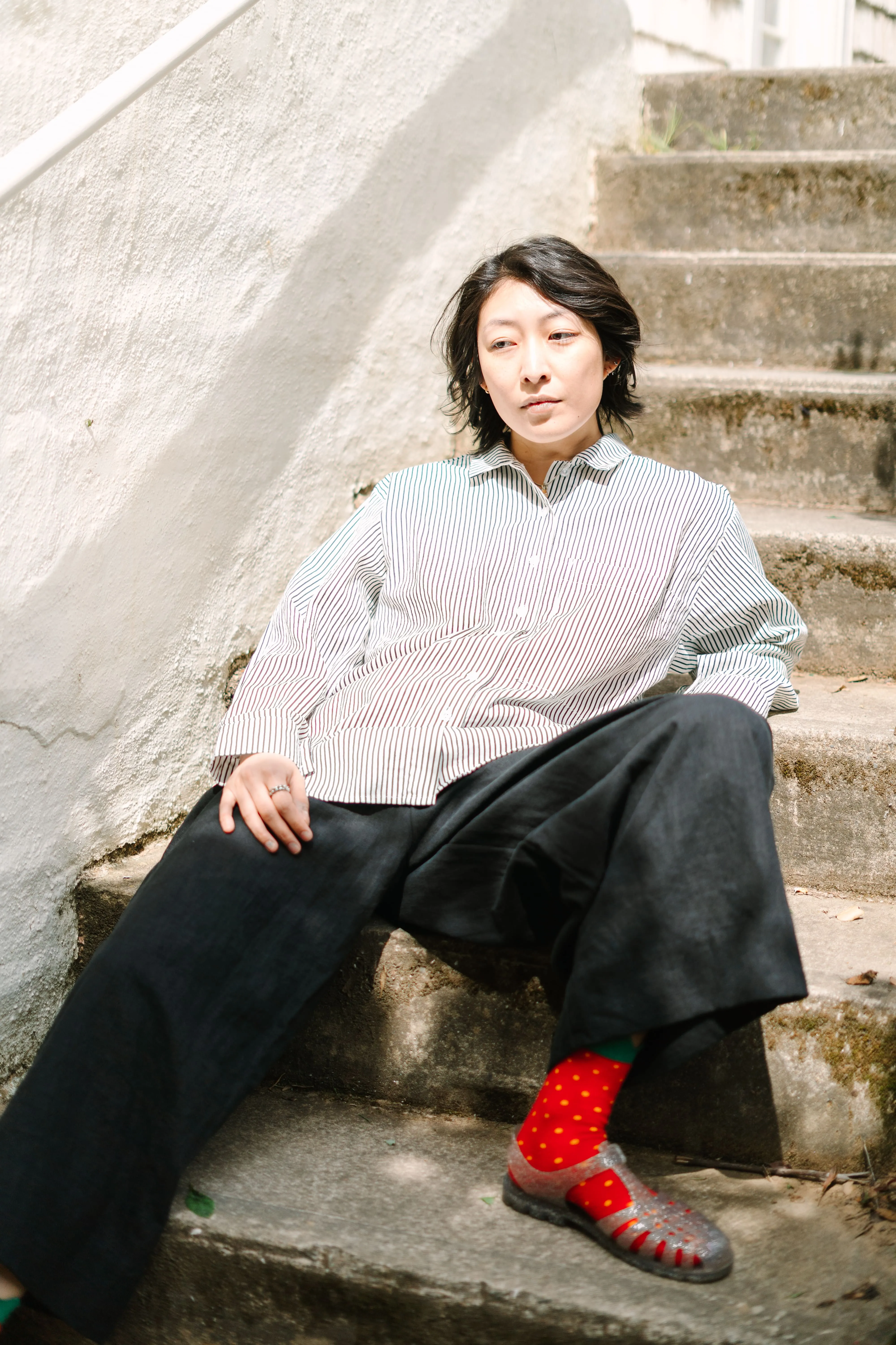 Striped Linen Soft Volume Top sold by Nettle Studios product image thumbnail 5