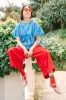 Mid Easy Pant in Cherry Linen (RTS) sold by Nettle Studios