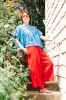 Mid Easy Pant in Cherry Linen (RTS) sold by Nettle Studios