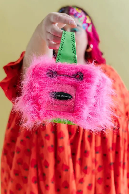 Hot Pink & Lime Fuzzball Handbag sold by Nettle Studios