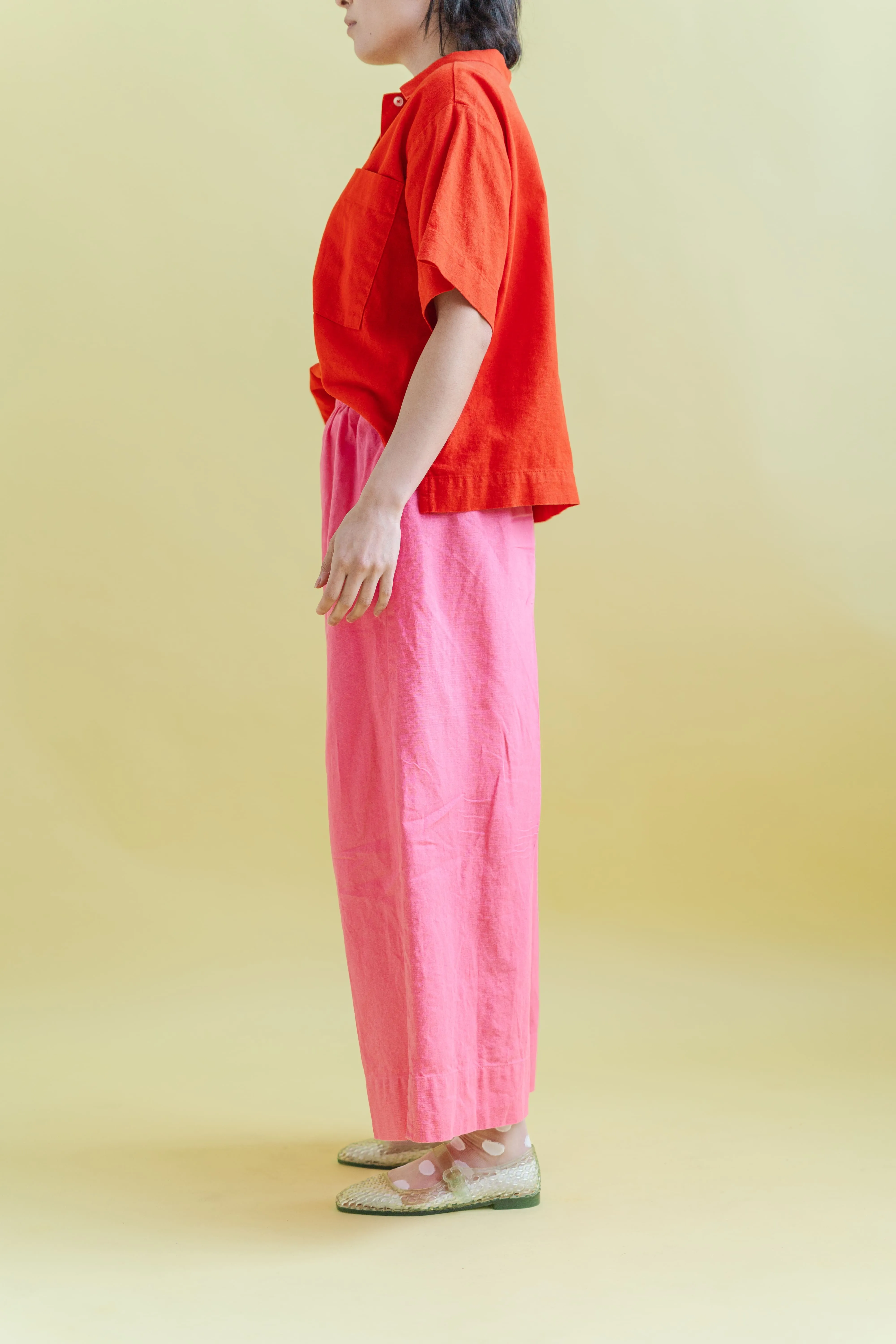 Mid Easy Pant in Bubblegum Linen sold by Nettle Studios product image thumbnail 3