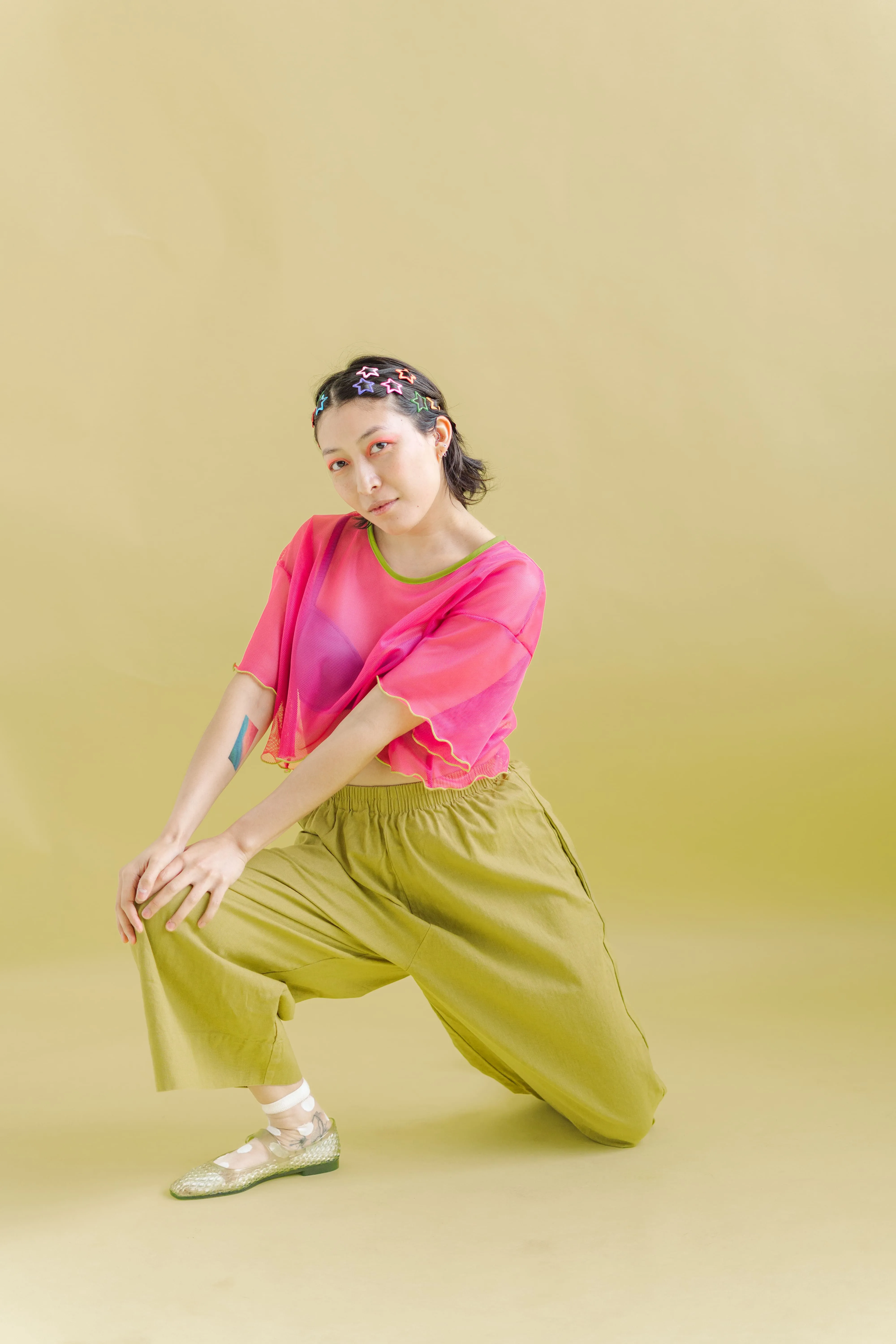 Mid Easy Pant in Chartreuse Linen sold by Nettle Studios product image thumbnail 5