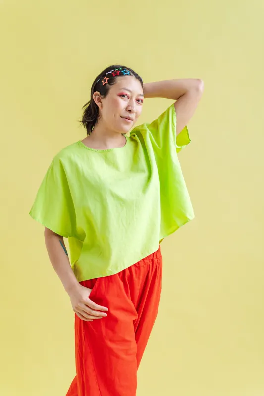 Tee in Limeade Linen (RTS) sold by Nettle Studios