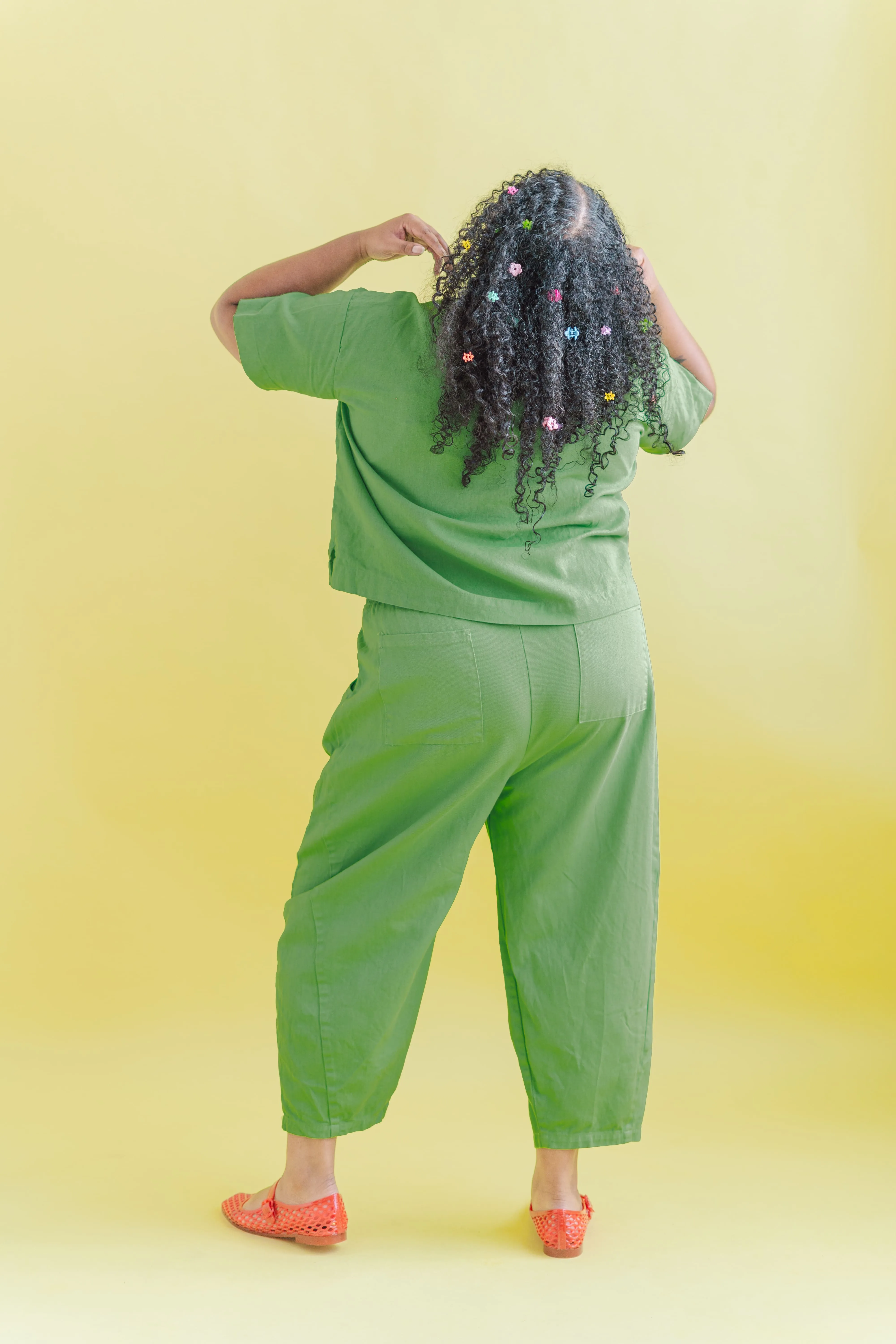 Barrel Pant in Acid Green Twill sold by Nettle Studios product image thumbnail 5