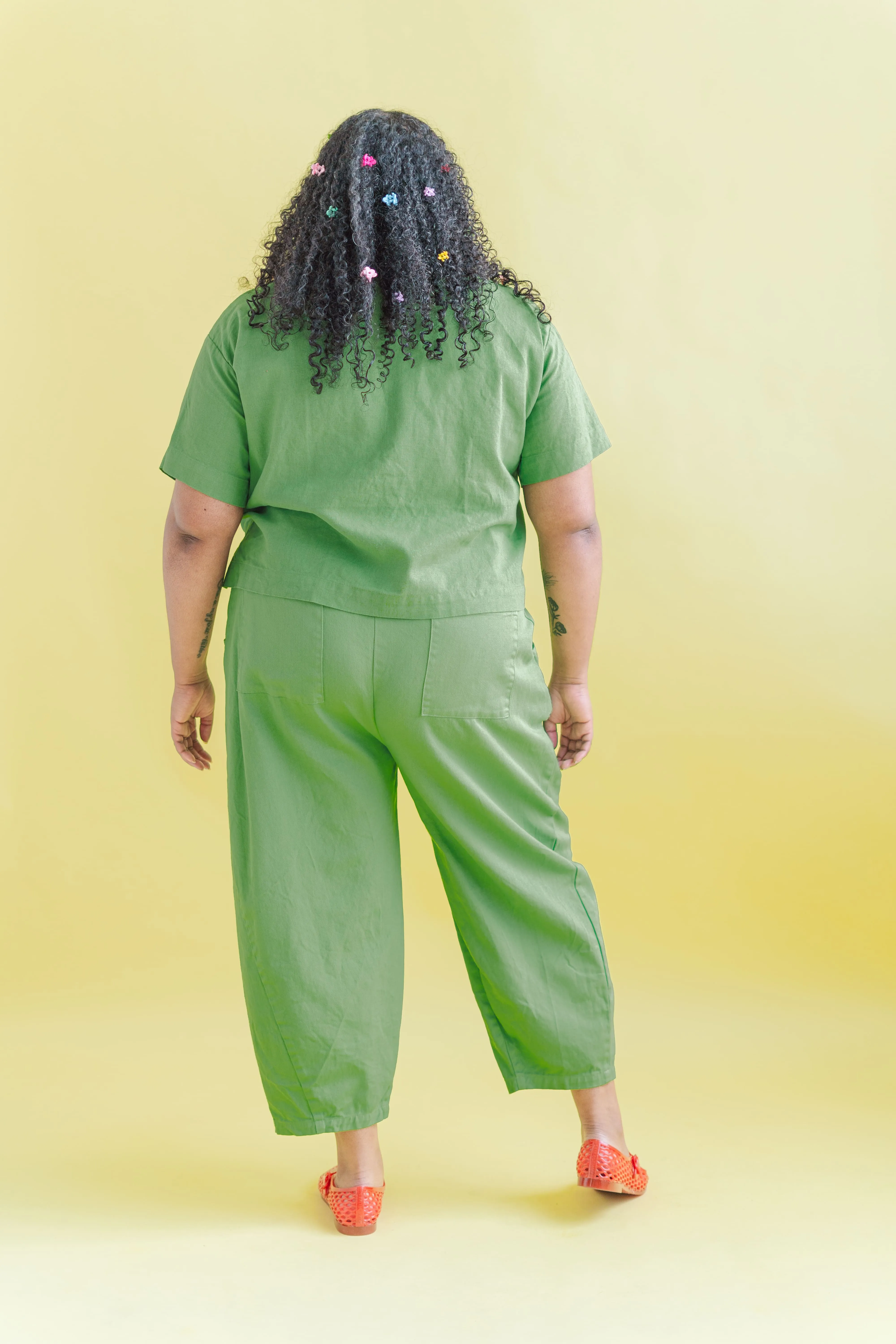 Barrel Pant in Acid Green Twill sold by Nettle Studios product image thumbnail 4