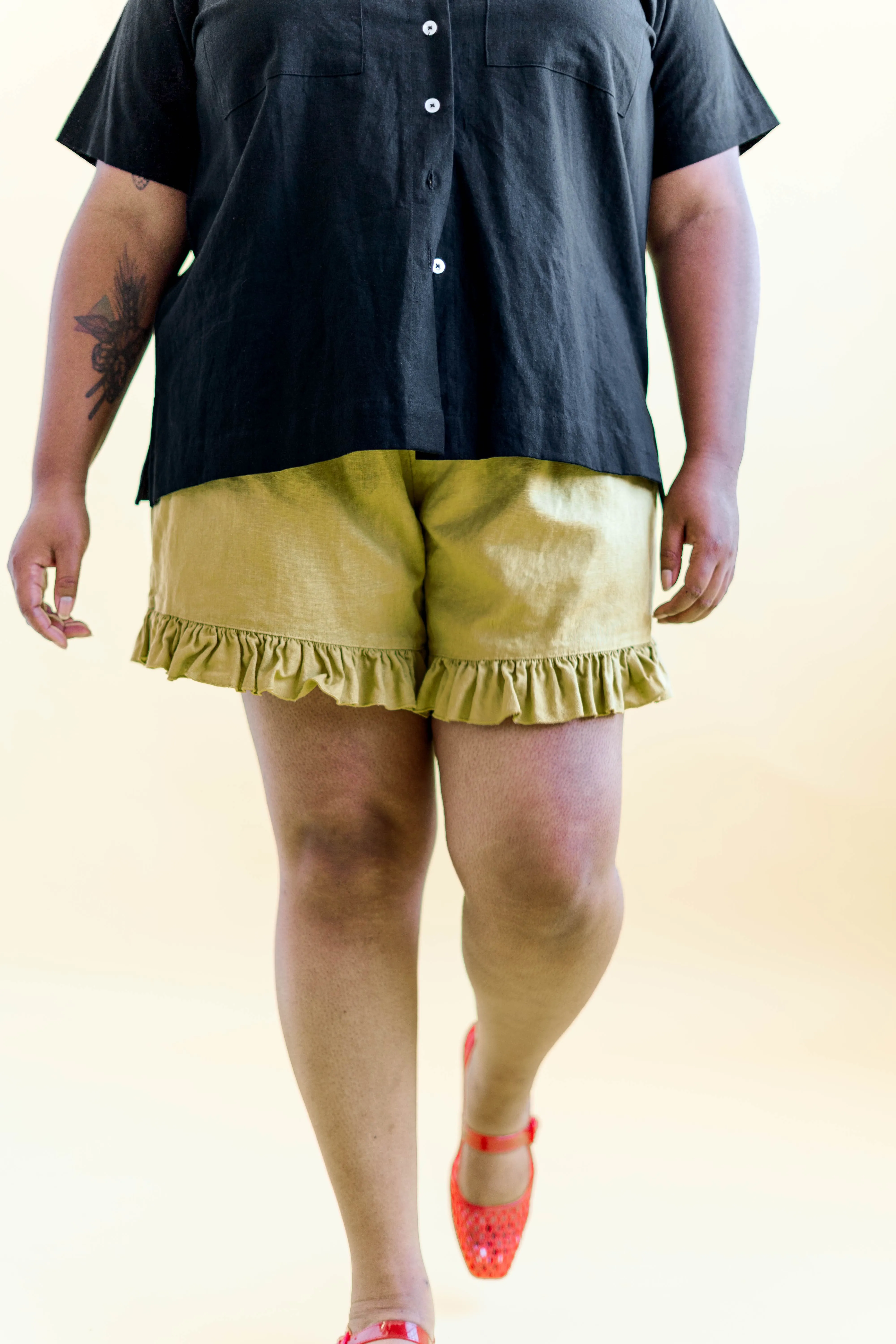 CHARTREUSE LINEN BLOOMERS sold by Nettle Studios product image thumbnail 2