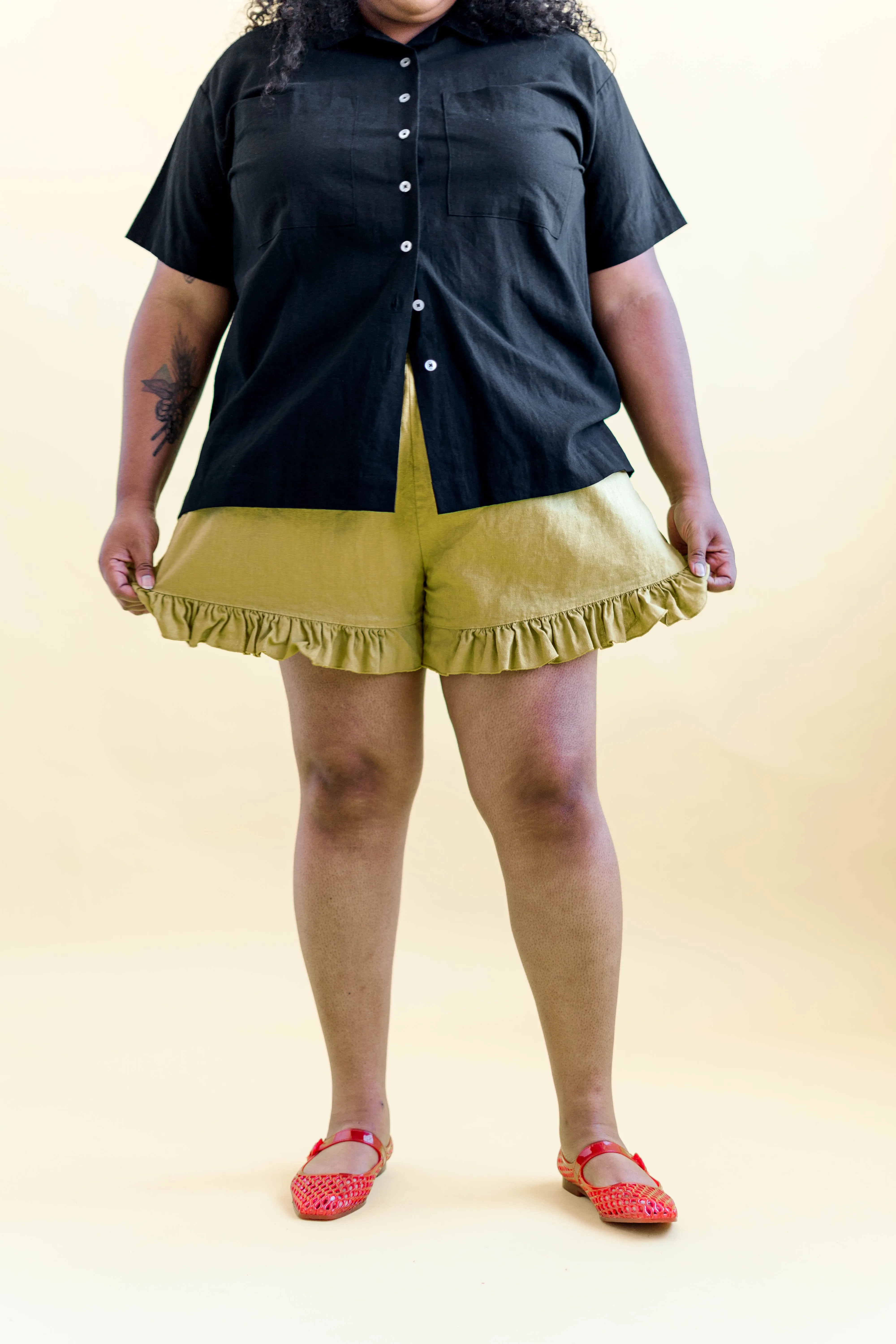 CHARTREUSE LINEN BLOOMERS sold by Nettle Studios product image thumbnail 5