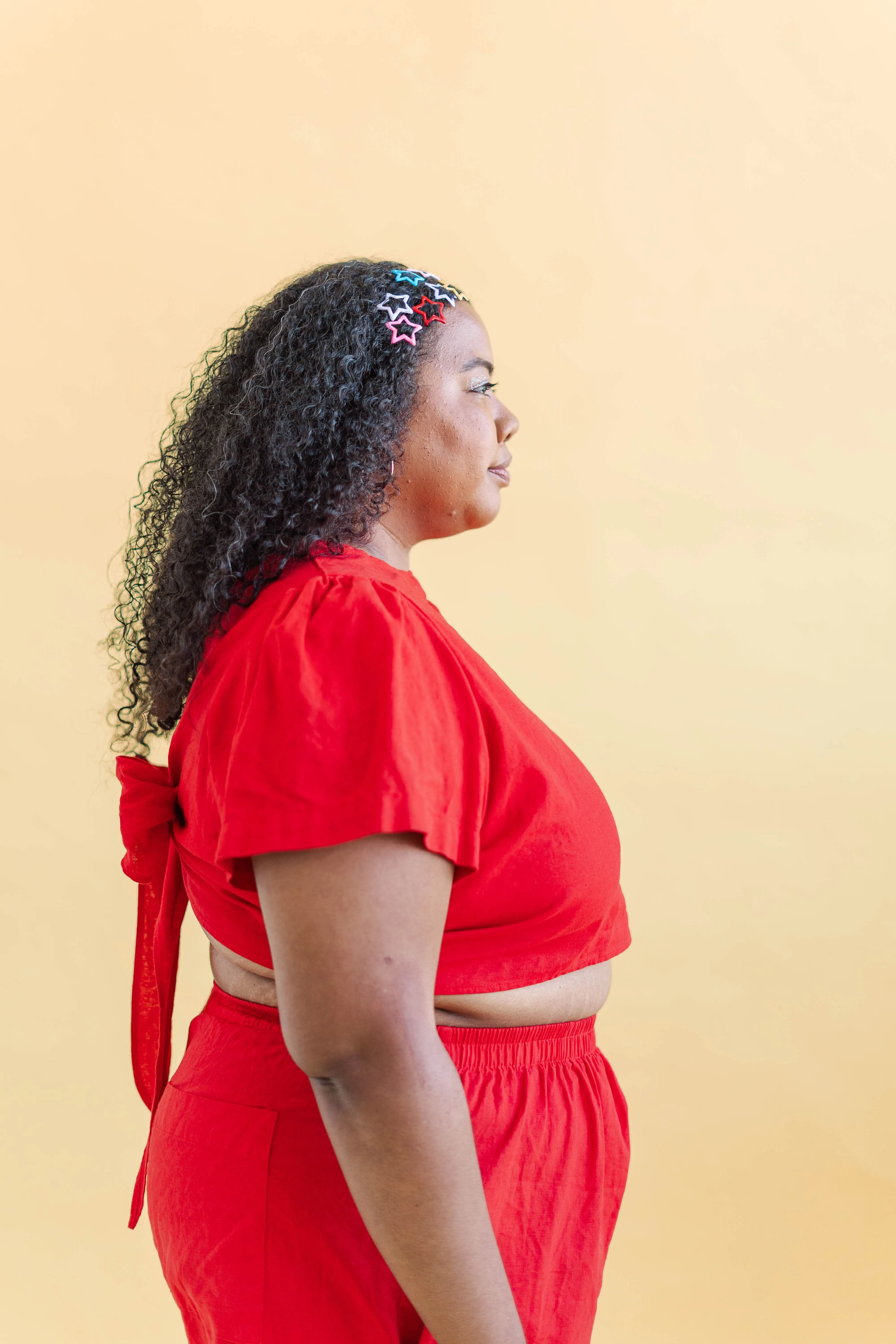 Tied Top in Cherry Linen sold by Nettle Studios product image thumbnail 2