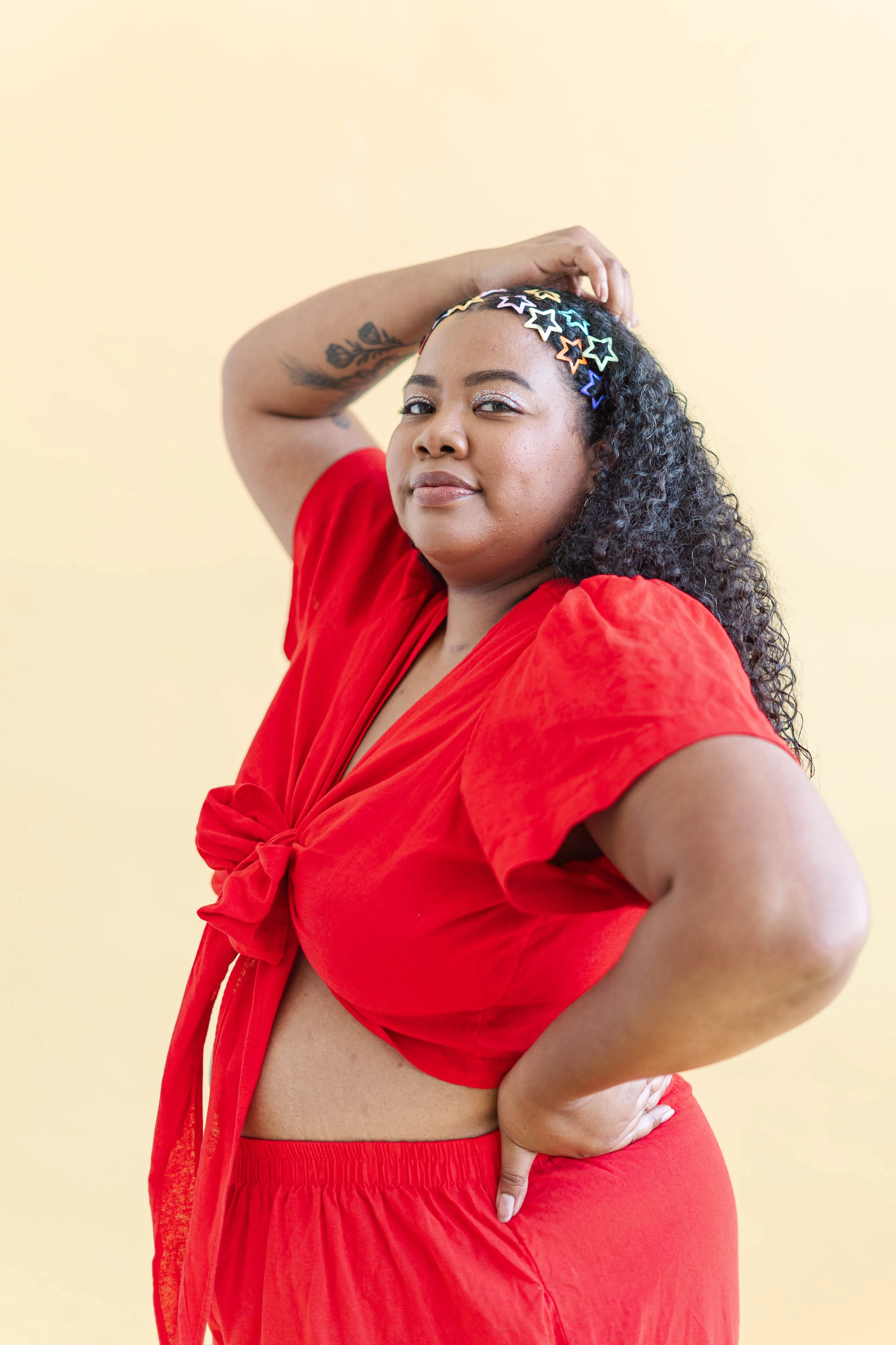 Tied Top in Cherry Linen sold by Nettle Studios product image thumbnail 5