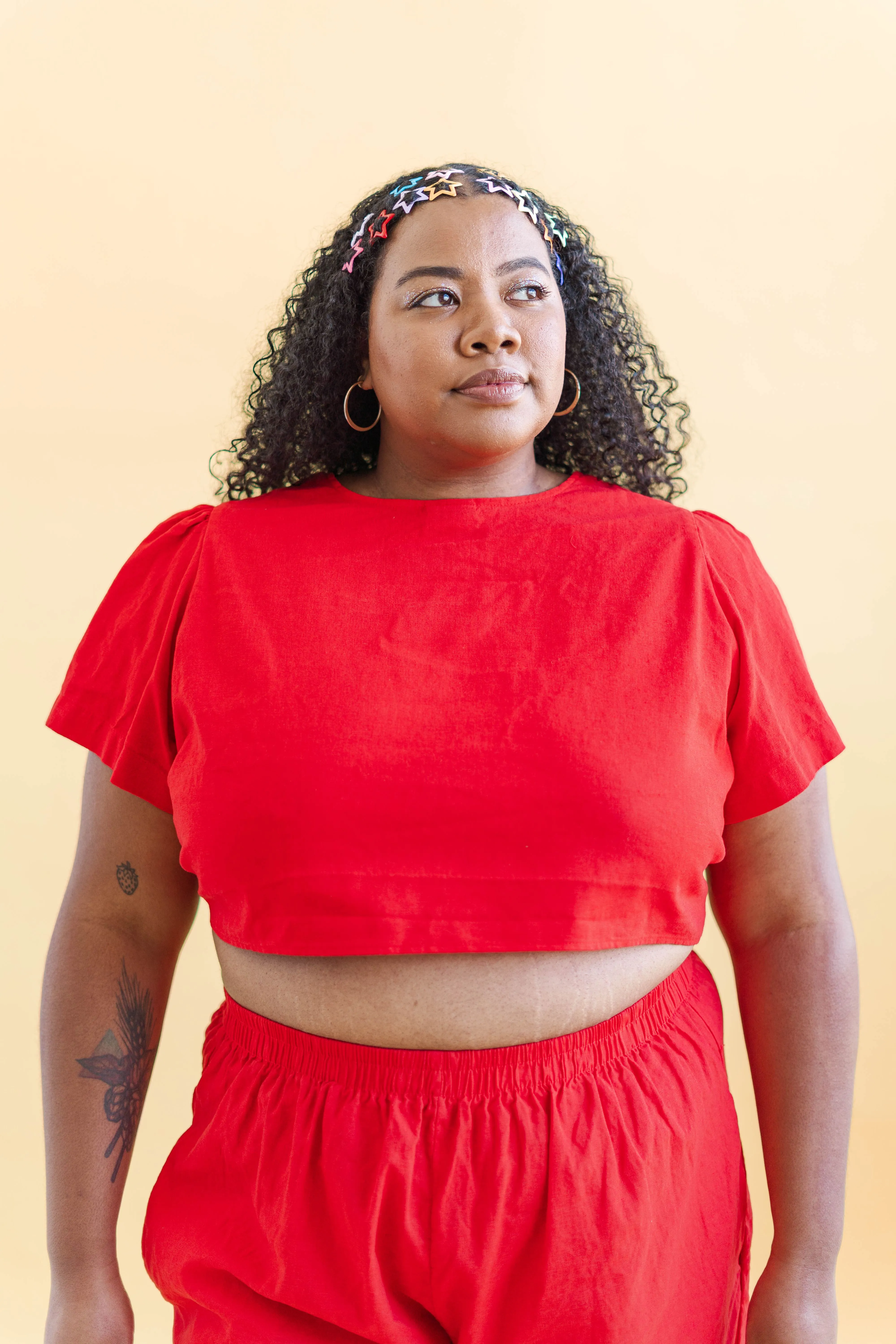 Tied Top in Cherry Linen sold by Nettle Studios product image thumbnail 4