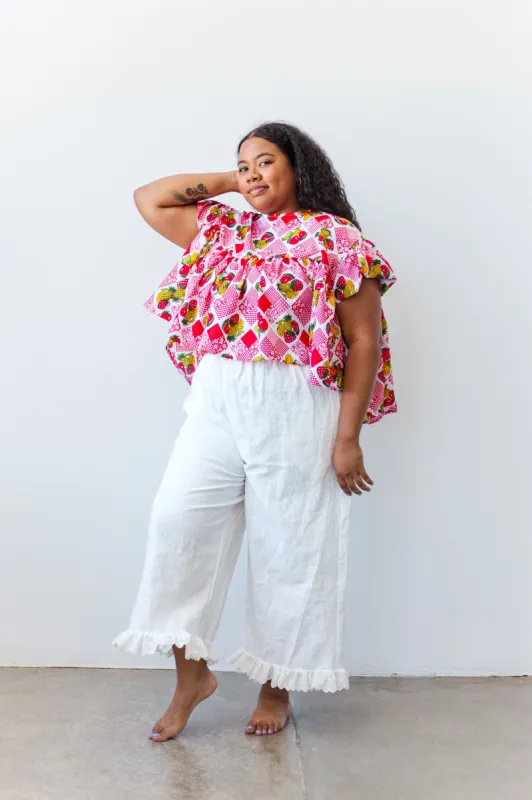 Mushroom Top in Fruit Smoothie Cotton (RTS) sold by Nettle Studios