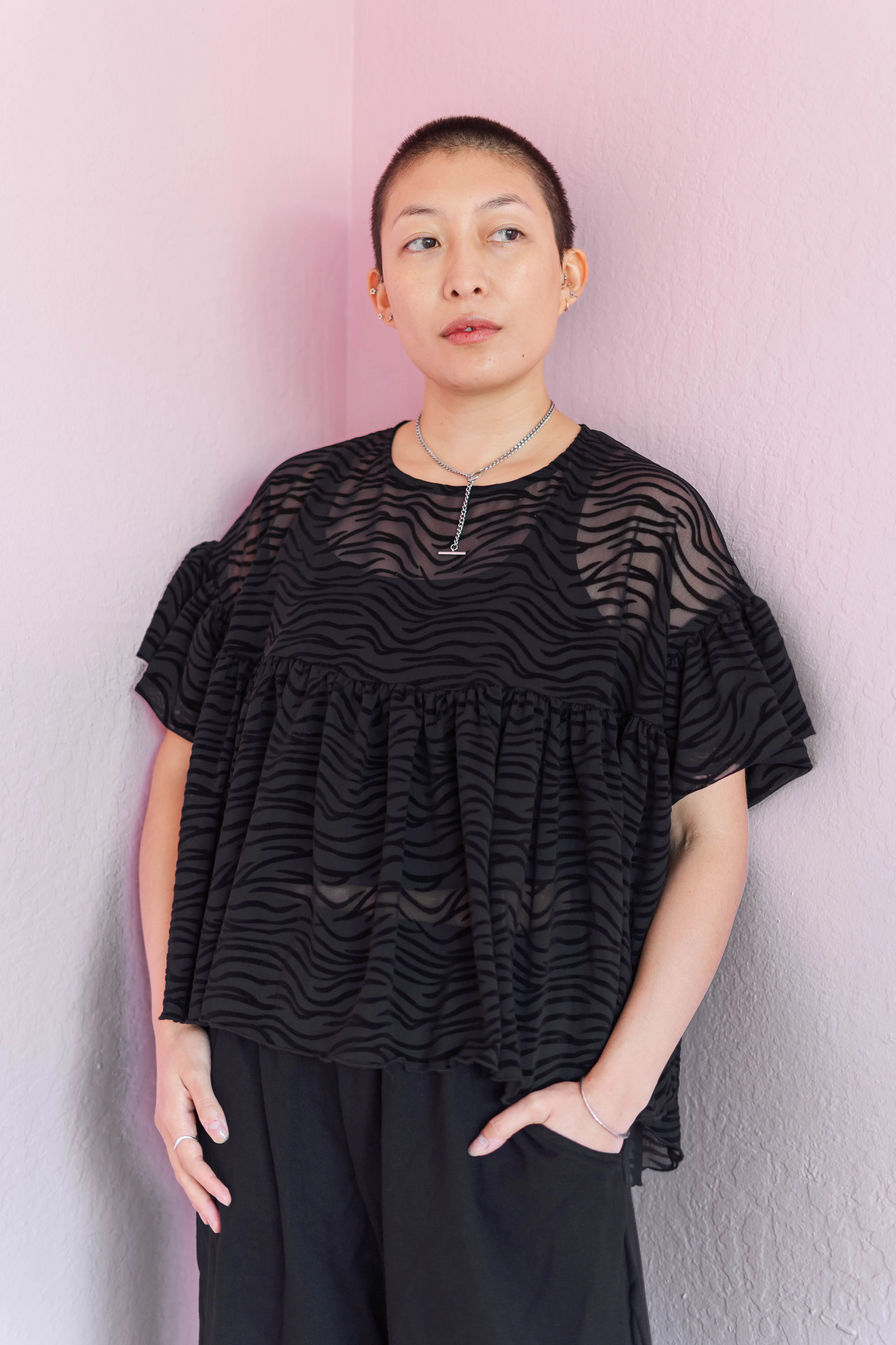 Zebra Mesh Mushroom Top sold by Nettle Studios product image thumbnail 2