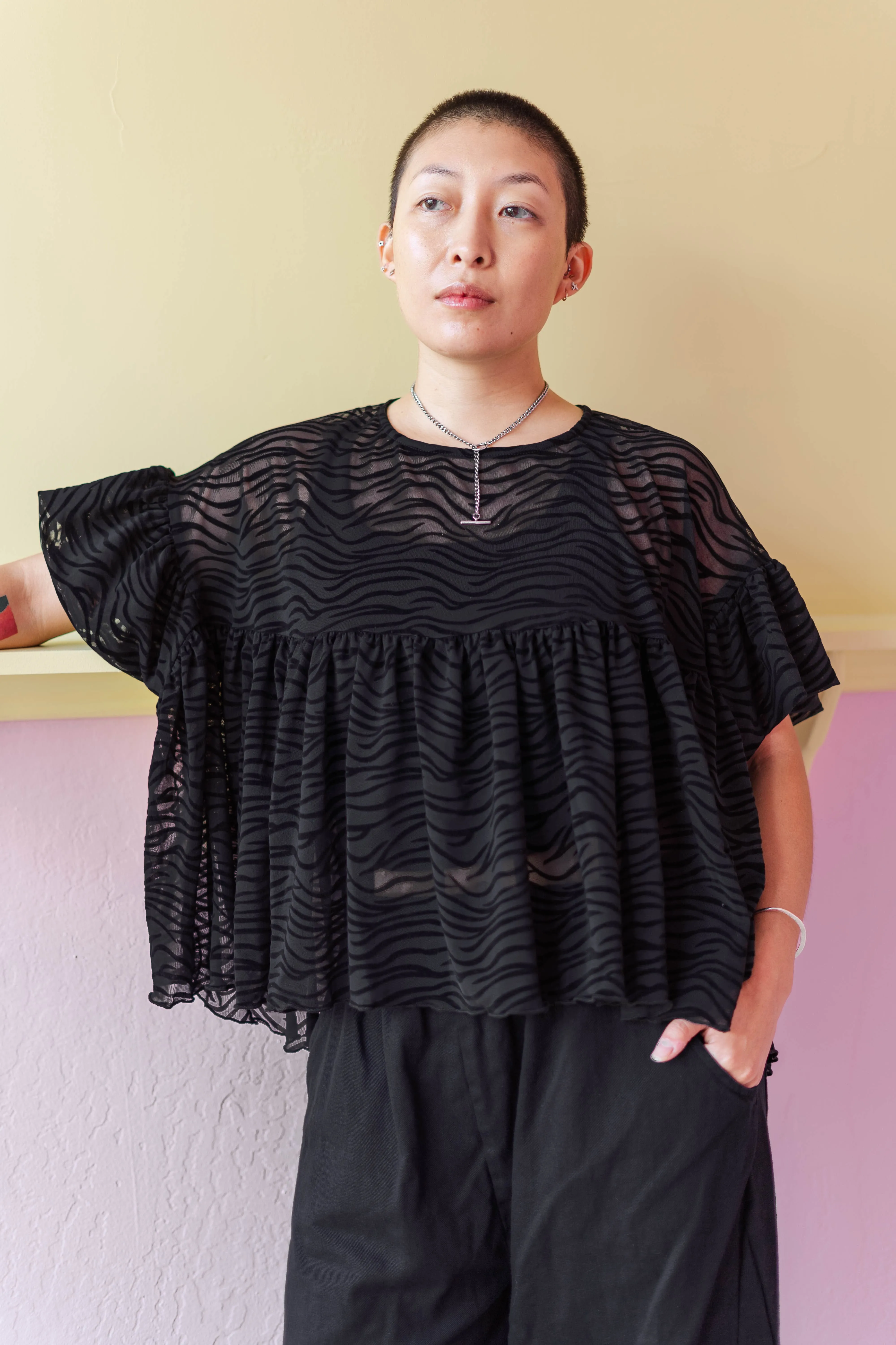 Zebra Mesh Mushroom Top sold by Nettle Studios product image thumbnail 3