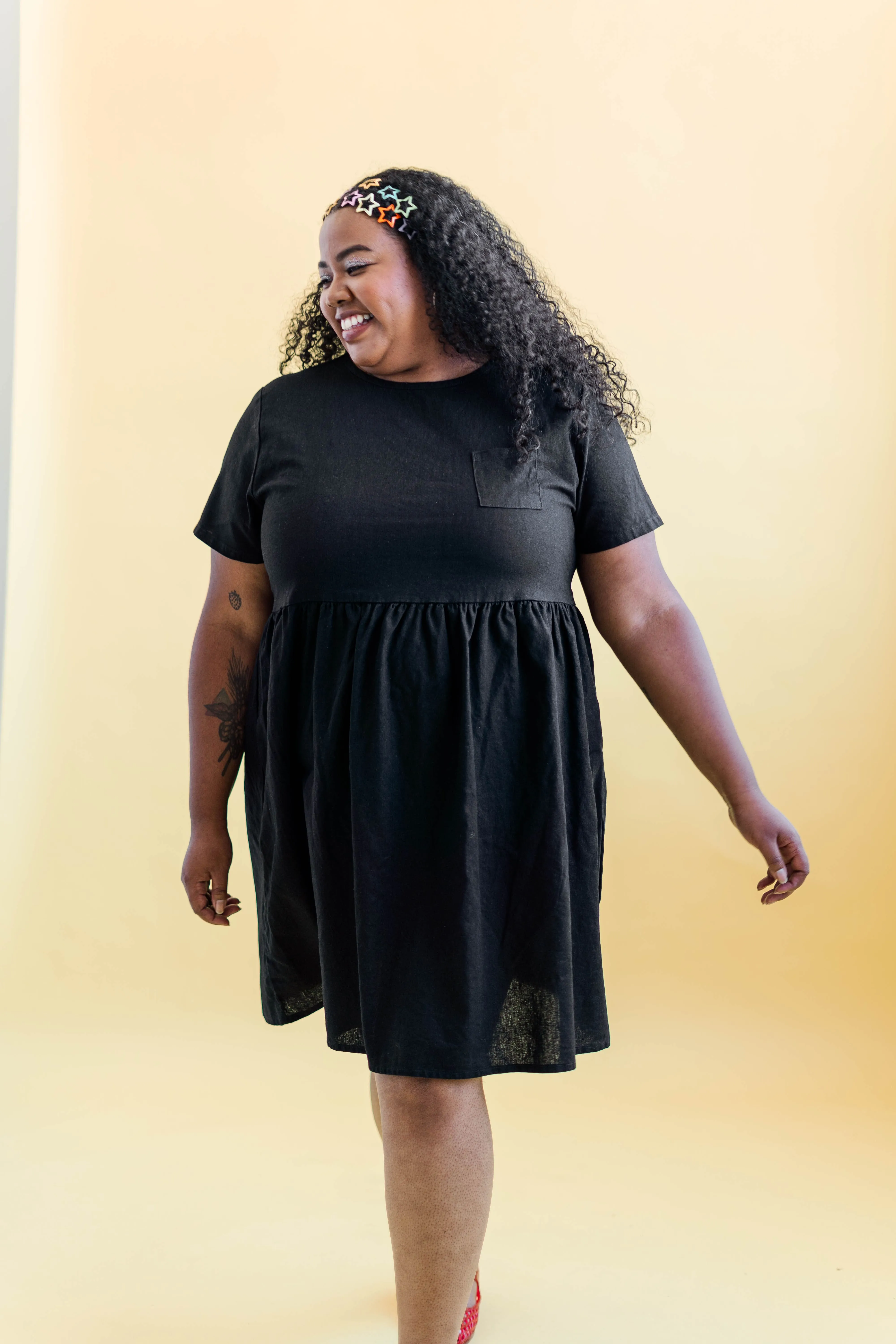 Black Linen Everyday Dress sold by Nettle Studios product image thumbnail 4