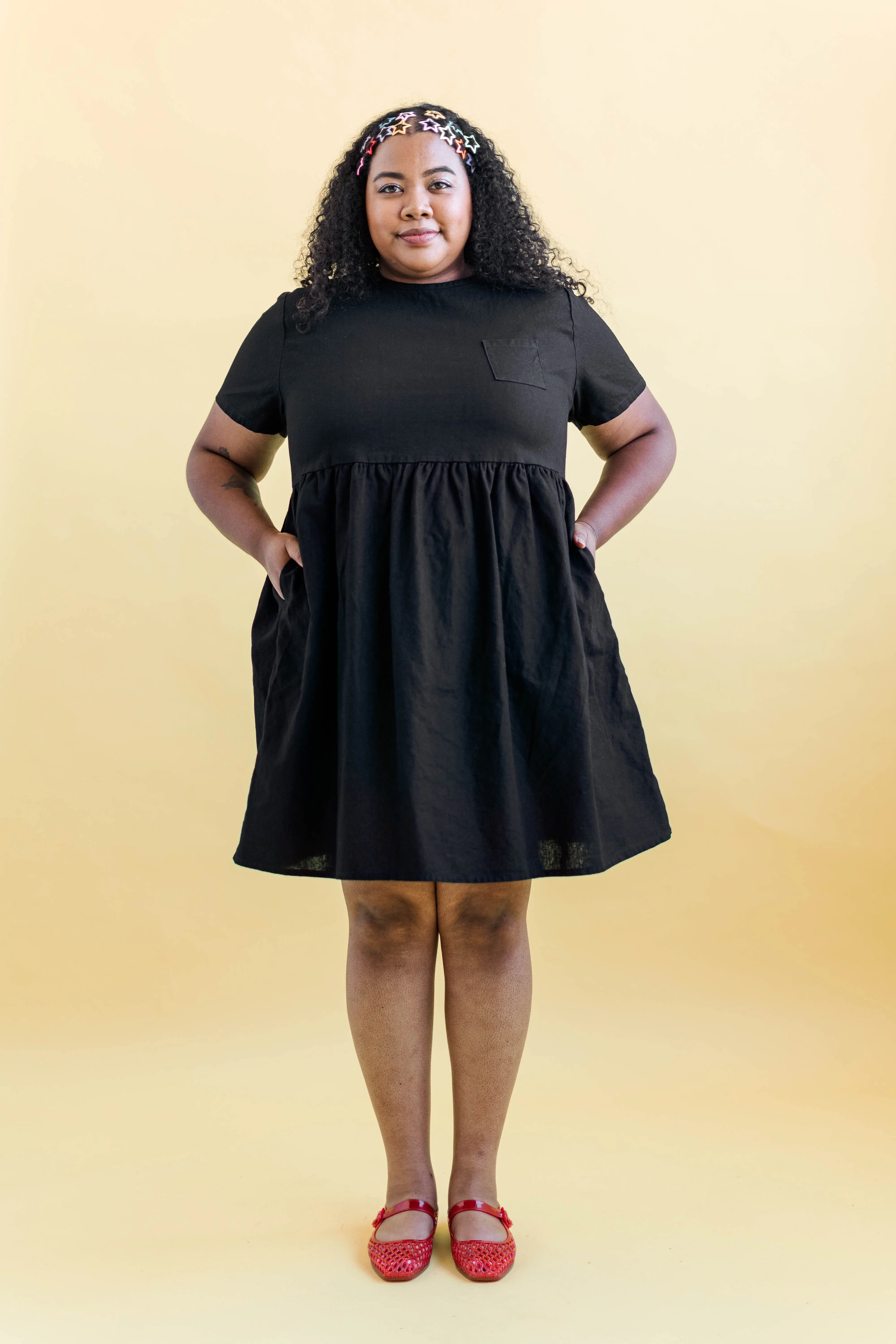 Black Linen Everyday Dress sold by Nettle Studios