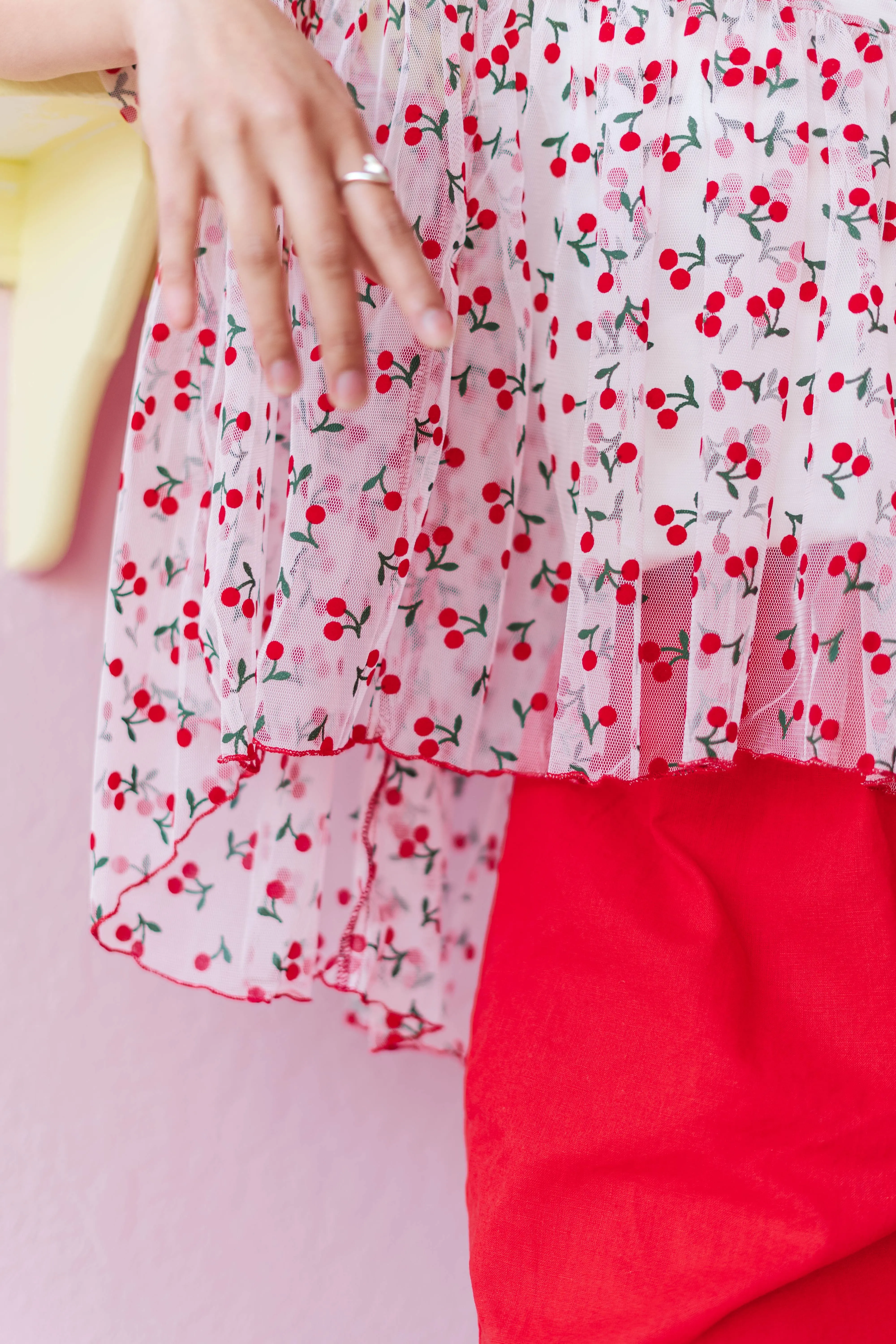 Mushroom Top in Cherry Mesh sold by Nettle Studios product image thumbnail 3