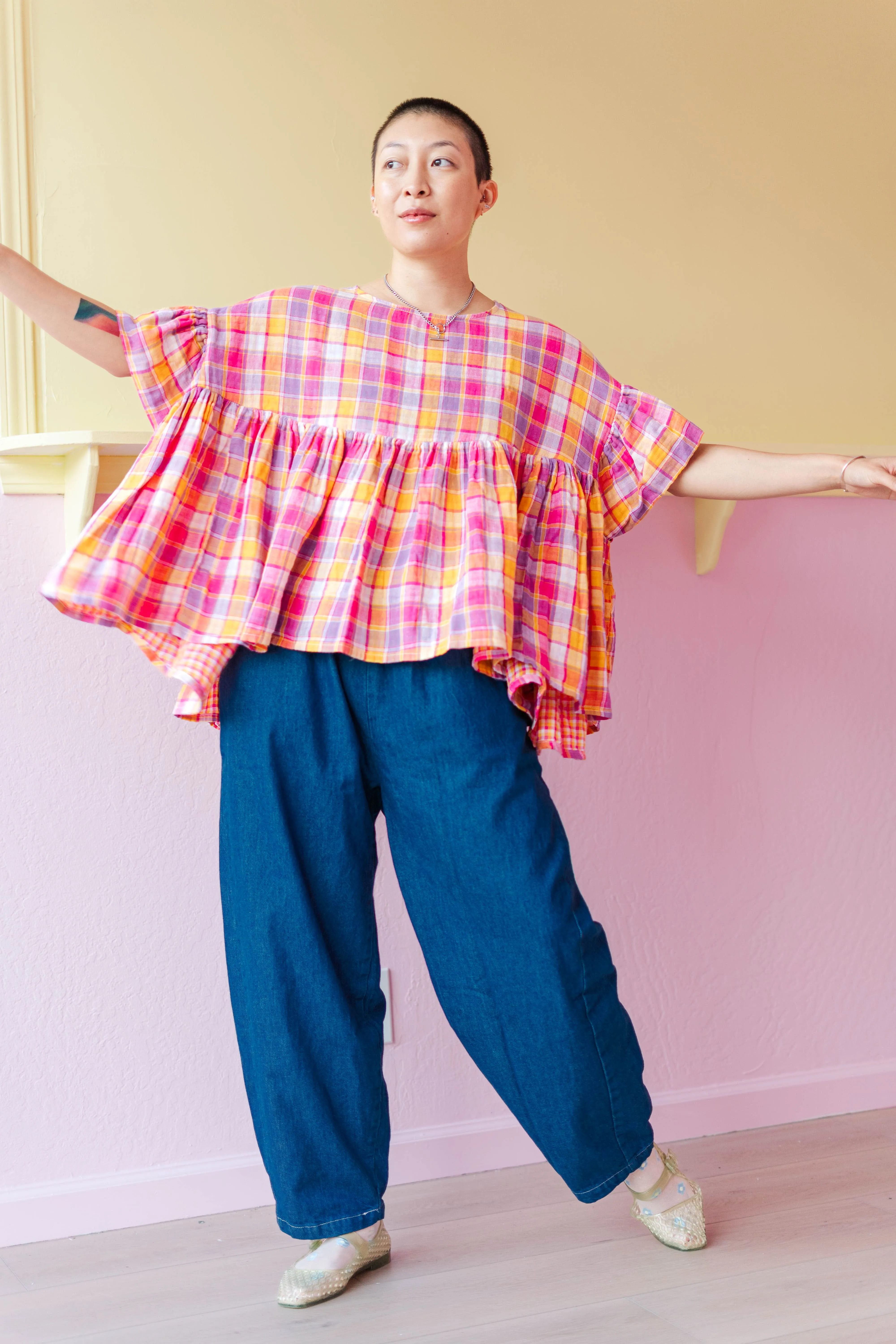 Mushroom Top in Starburst Plaid sold by Nettle Studios product image thumbnail 5